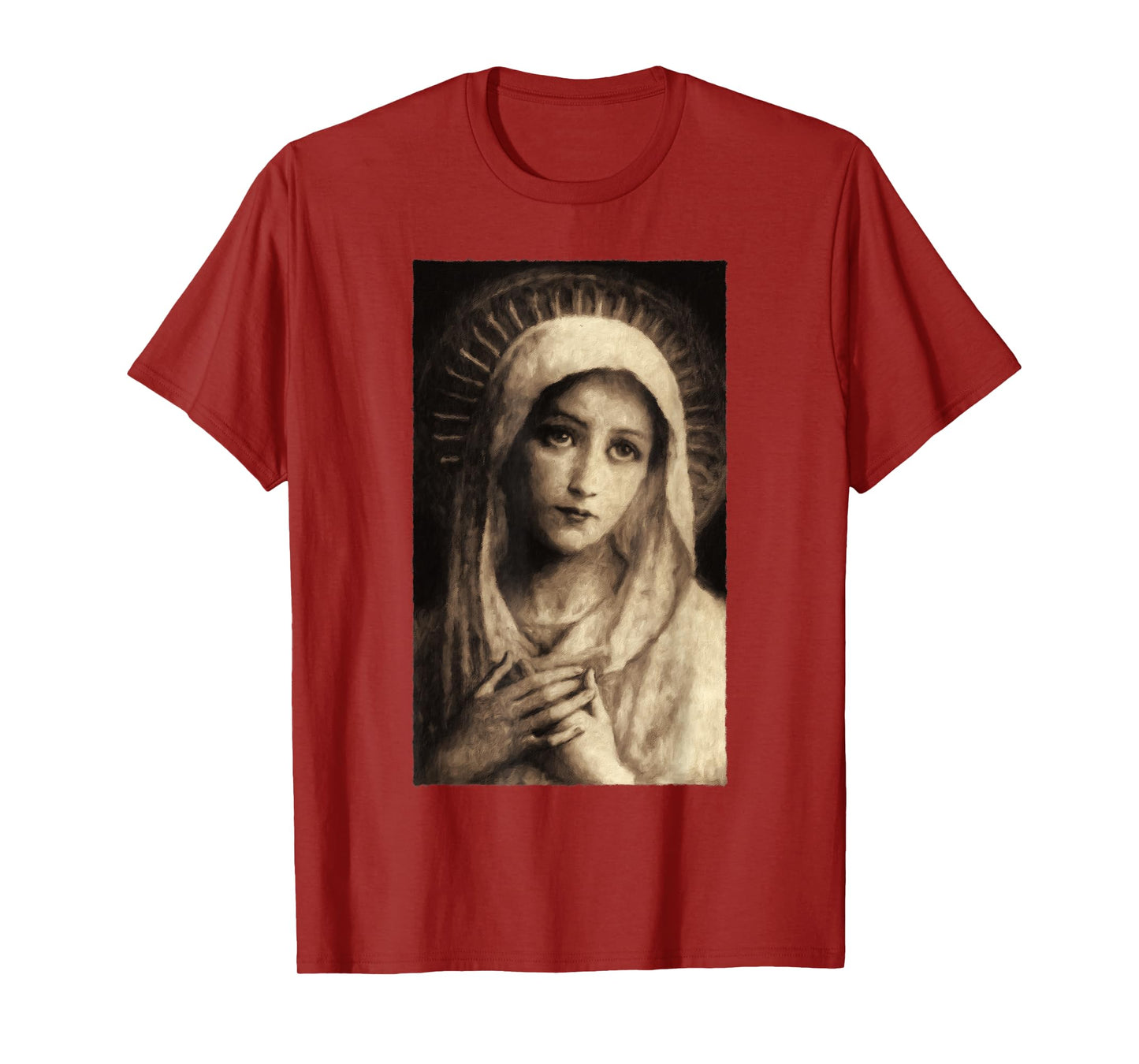 Virgin Mary Maria Catholic Painting T-Shirt