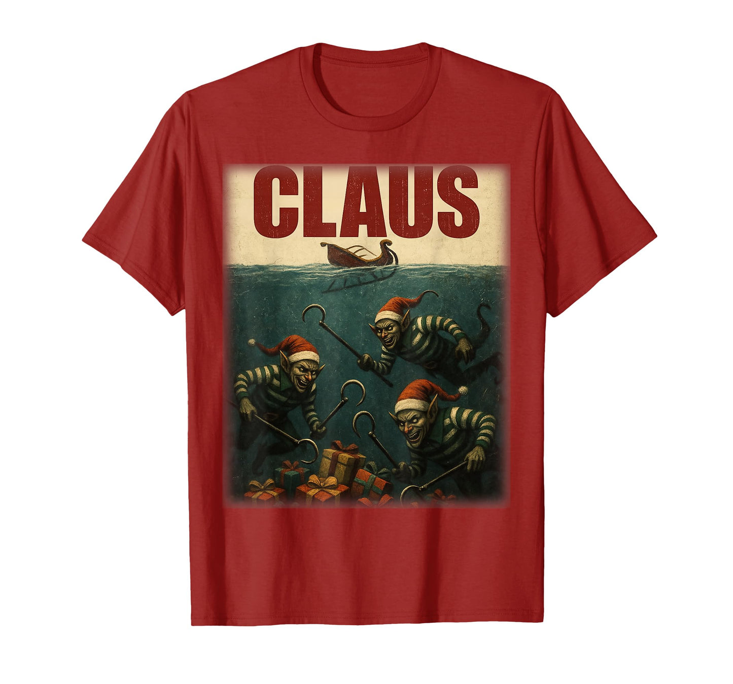 Creepy Claus Horror Christmas Dark Elf Top T-Shirt