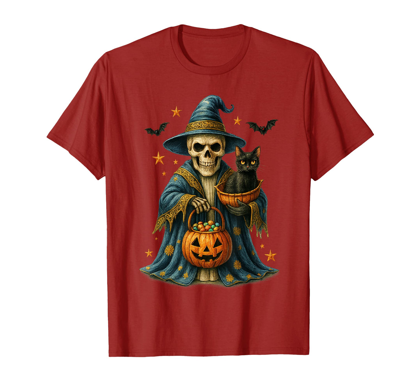 Ghost Holding Black Cat Lover Halloween 2025 Groovy Floral T-Shirt