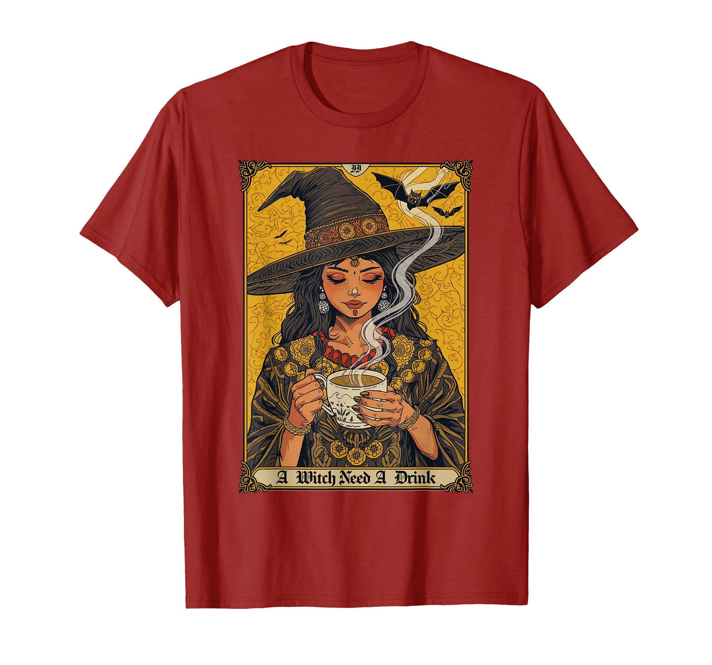 Vintage Halloween Witch Pumpkin Spice Latte Syrup Creamer T-Shirt