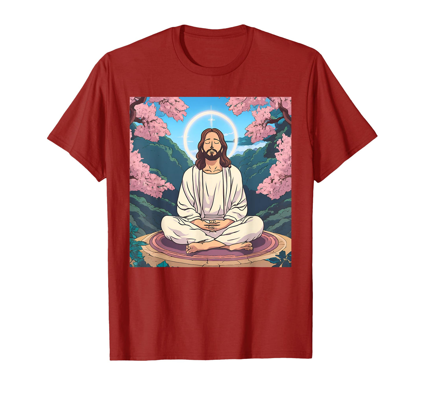 Jesus Meditating As A Buddhist Monk Meditation Anime T-Shirt