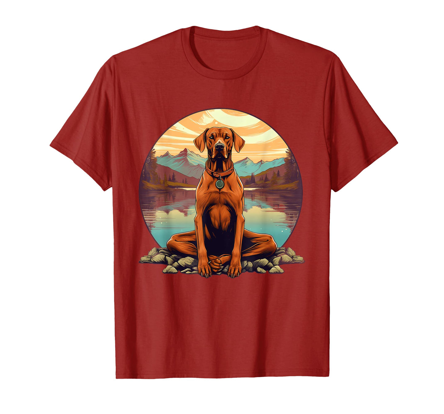 Rhodesian Ridgeback Dog Meditation Yoga Men Women Kids T-Shirt
