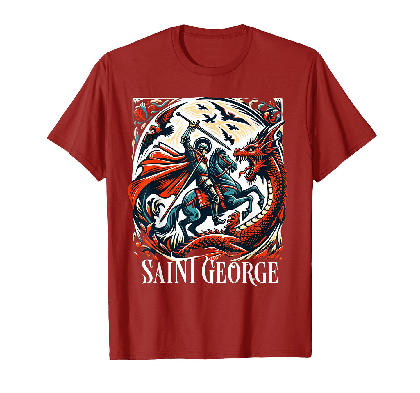 Saint George and the Dragon England Catholic T-Shirt