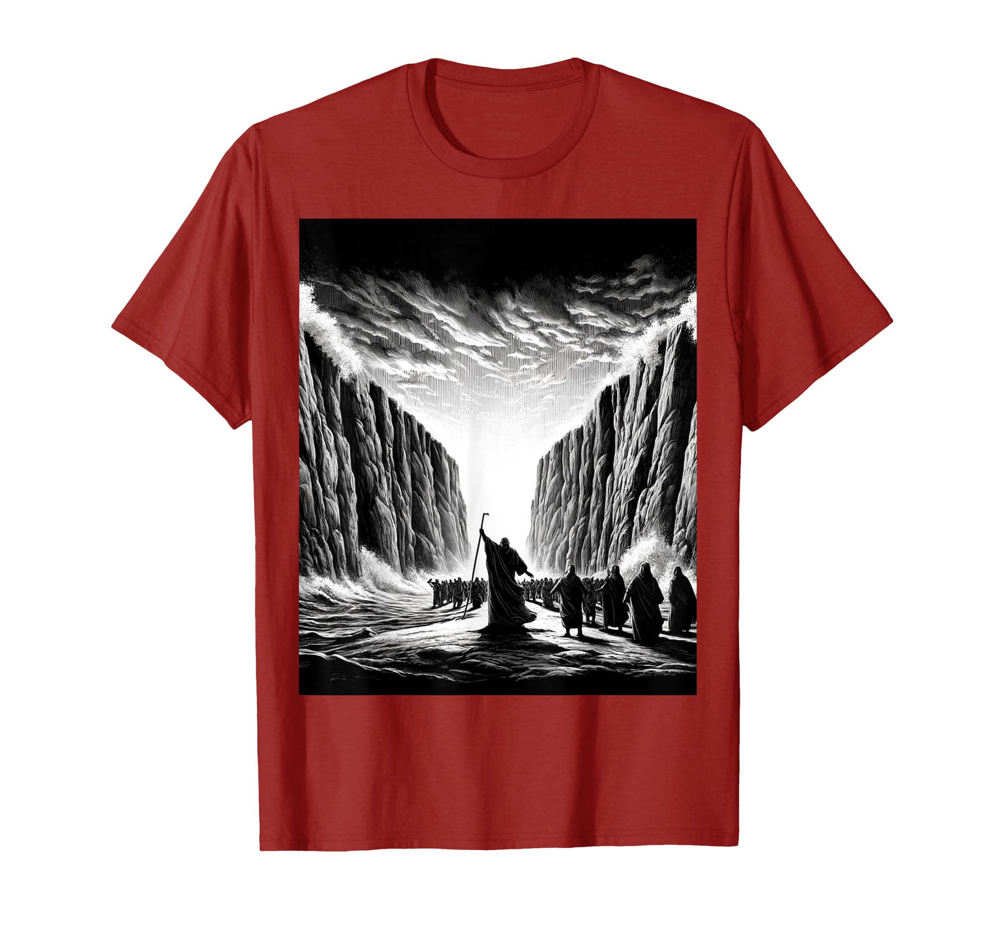Moses parting the Red Sea with the Israelites T-Shirt