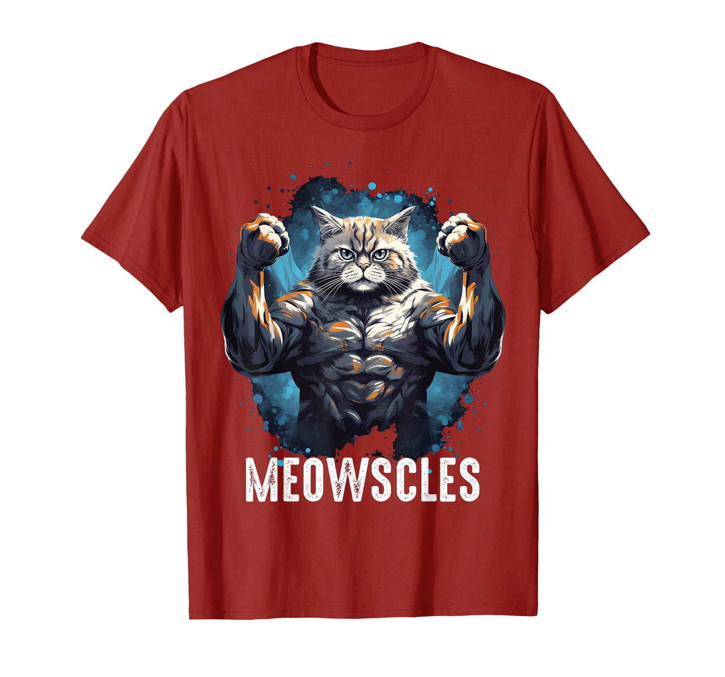 Funny Cat Musculation for Men Gym Weight lifting Cats Lovers T-Shirt