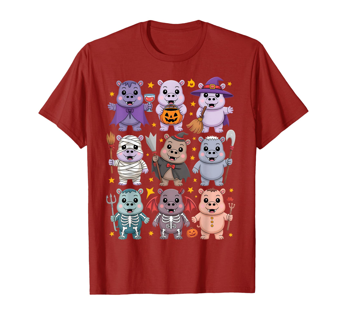 Cute Funny Halloween Hippo Boo Costume Retro Spooky Design T-Shirt