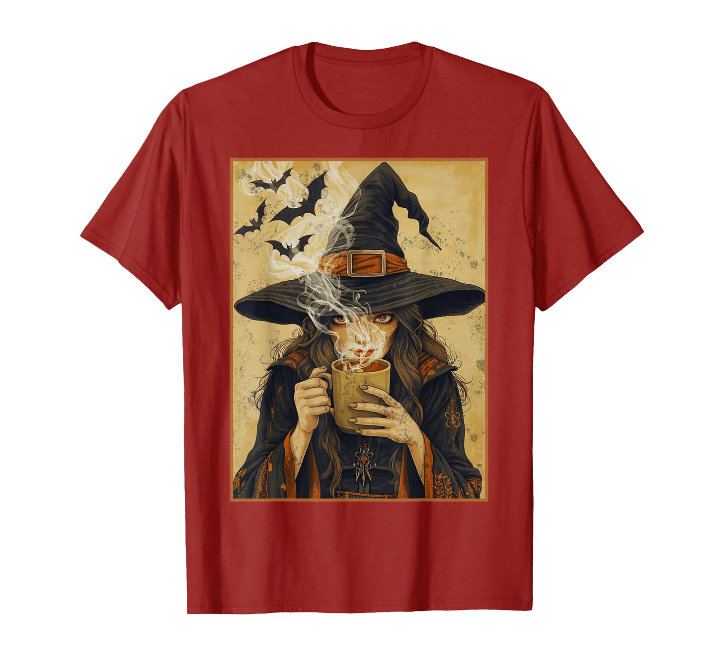 Vintage Halloween Witch Pumpkin Spice Latte Syrup Creamer T-Shirt