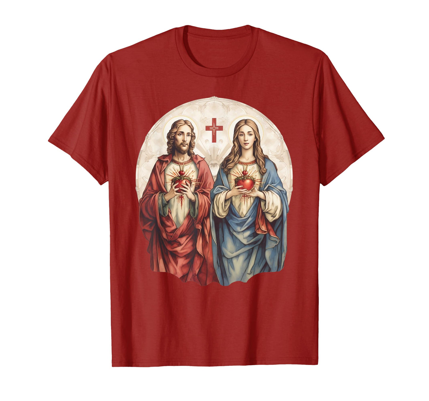 Sacred Heart of Jesus and Immaculate Heart of Mary Catholic T-Shirt