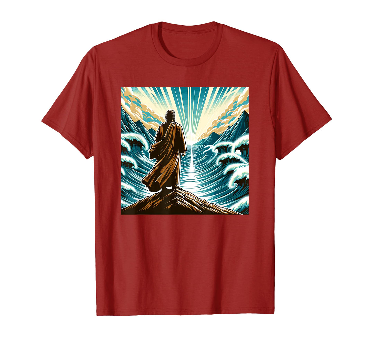 Moses Splitting Red Sea Religious Art History T-Shirt