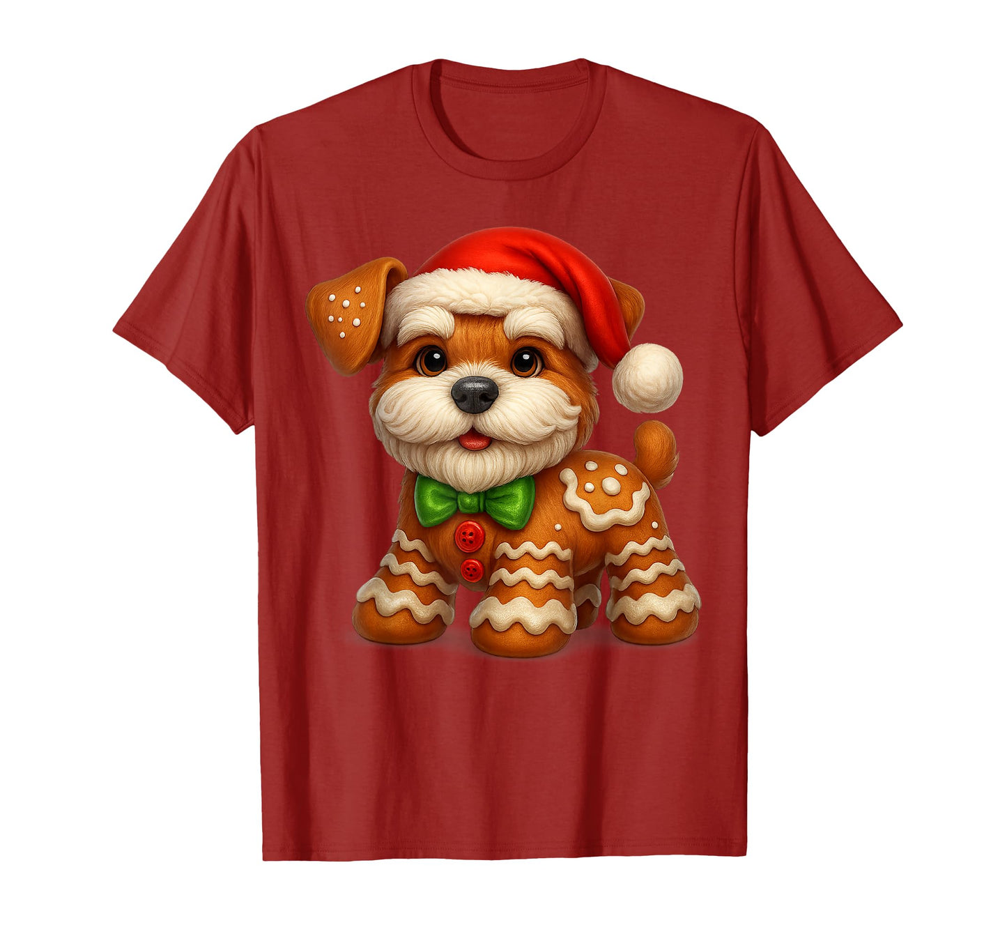 Funny Gingerbread Man Dog Christmas Tees Womens Mens Gifts T-Shirt