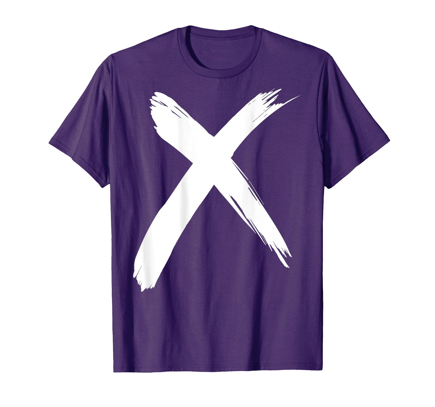 X Symbol Brush Strokes T-Shirt Back Print