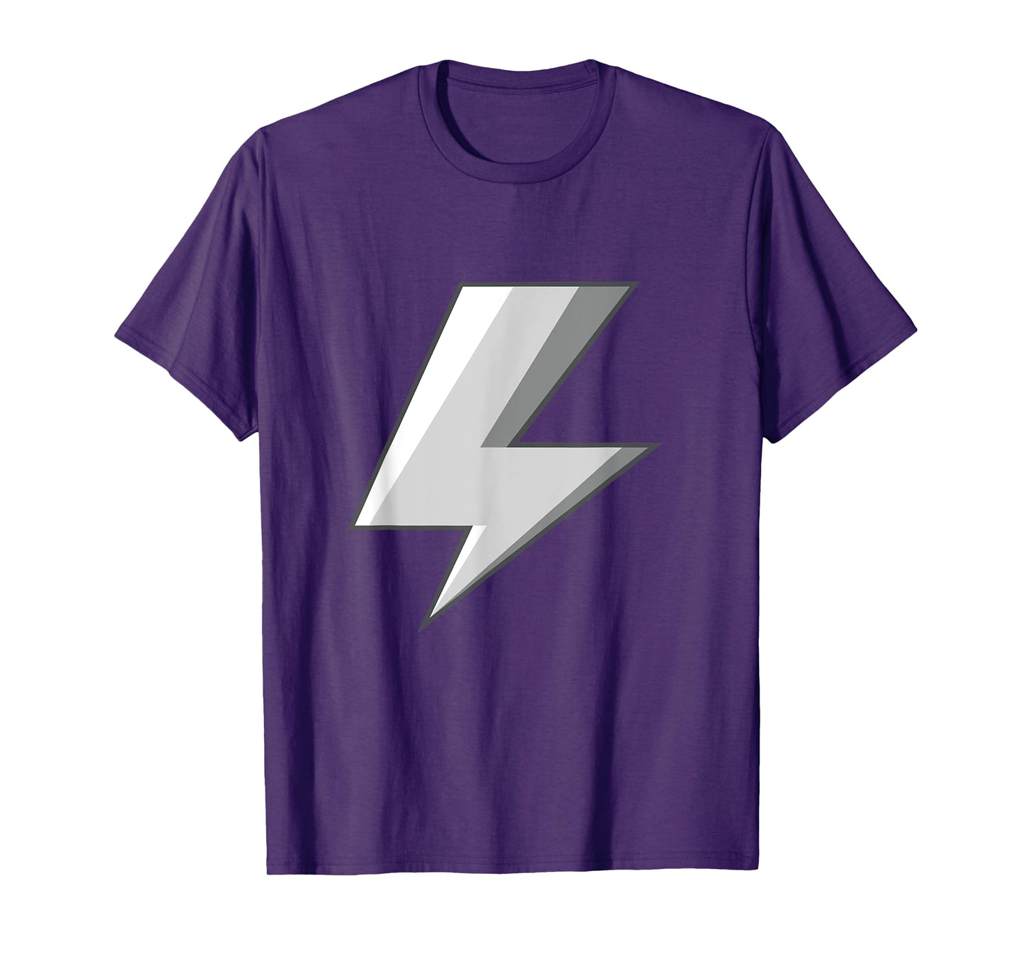 Lightning Bolt White Grey Graphic Tee Easy Halloween Costume T-Shirt