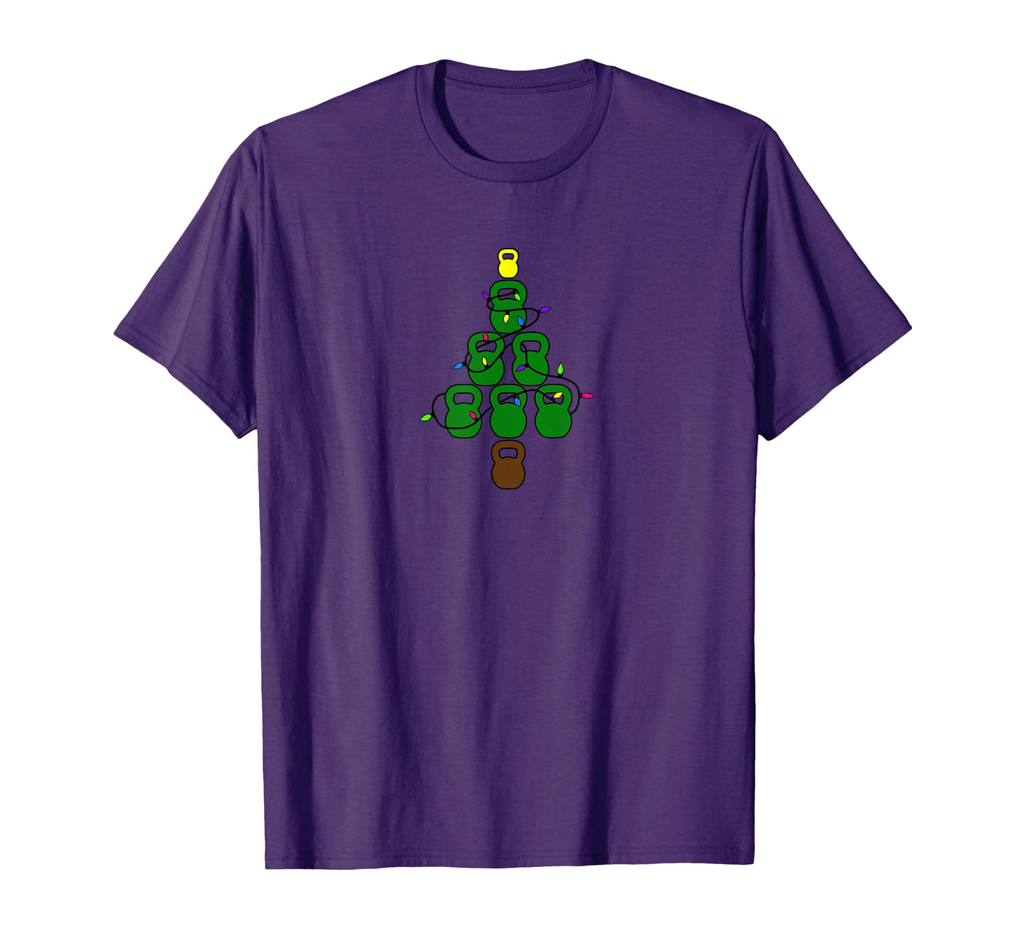 Kettlebell Christmas Tree With Lights Workout T-Shirt T-Shirt