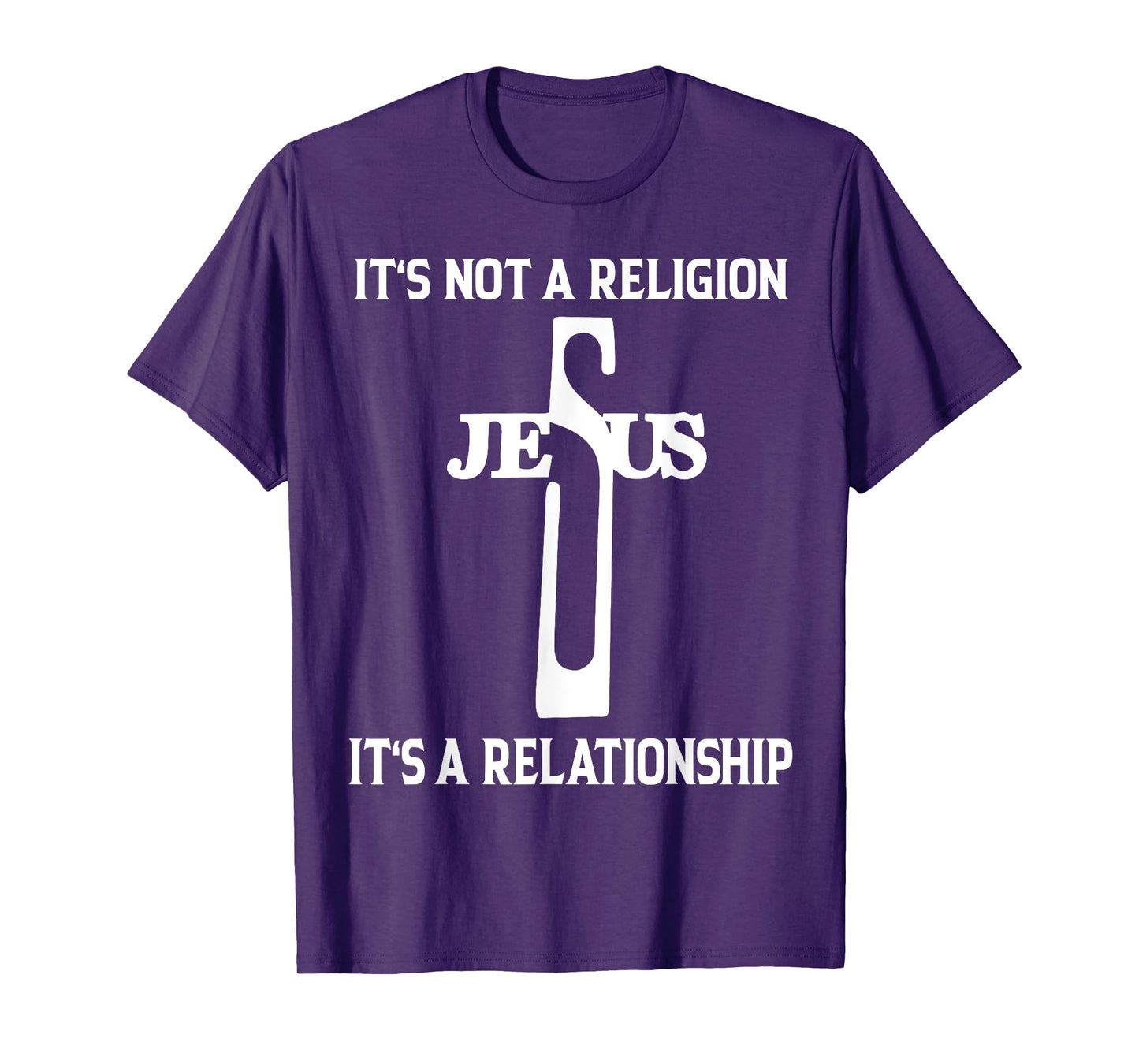 It's Not A Religion Jesus It's A Relationship Christian Women's T-Shirt, Black, Small, Short Sleeve, Unisex-Adults