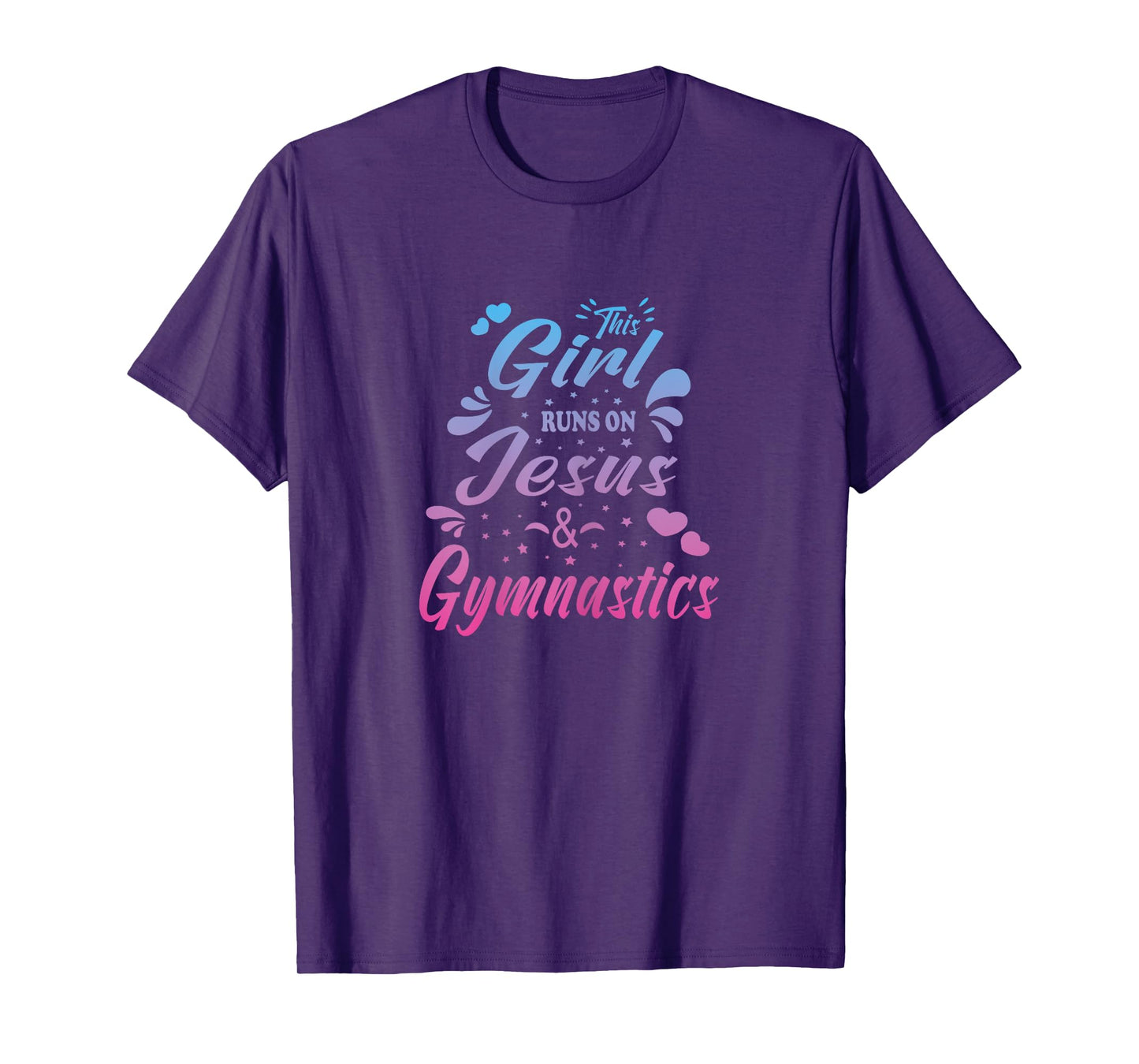 This Girl Runs On Jesus And Gymnastics Christian Women Kid T-Shirt