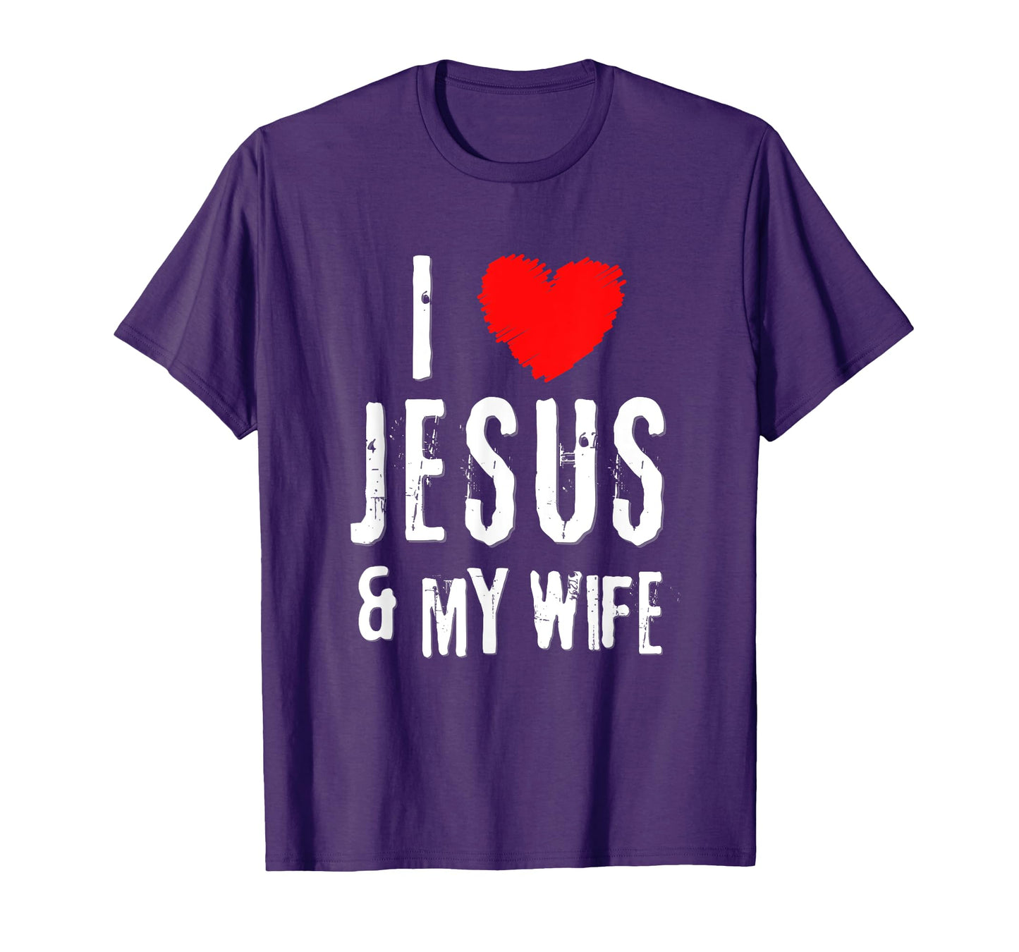 Vintage Grunge I Love JESUS & MY WIFE, Christian T-Shirt