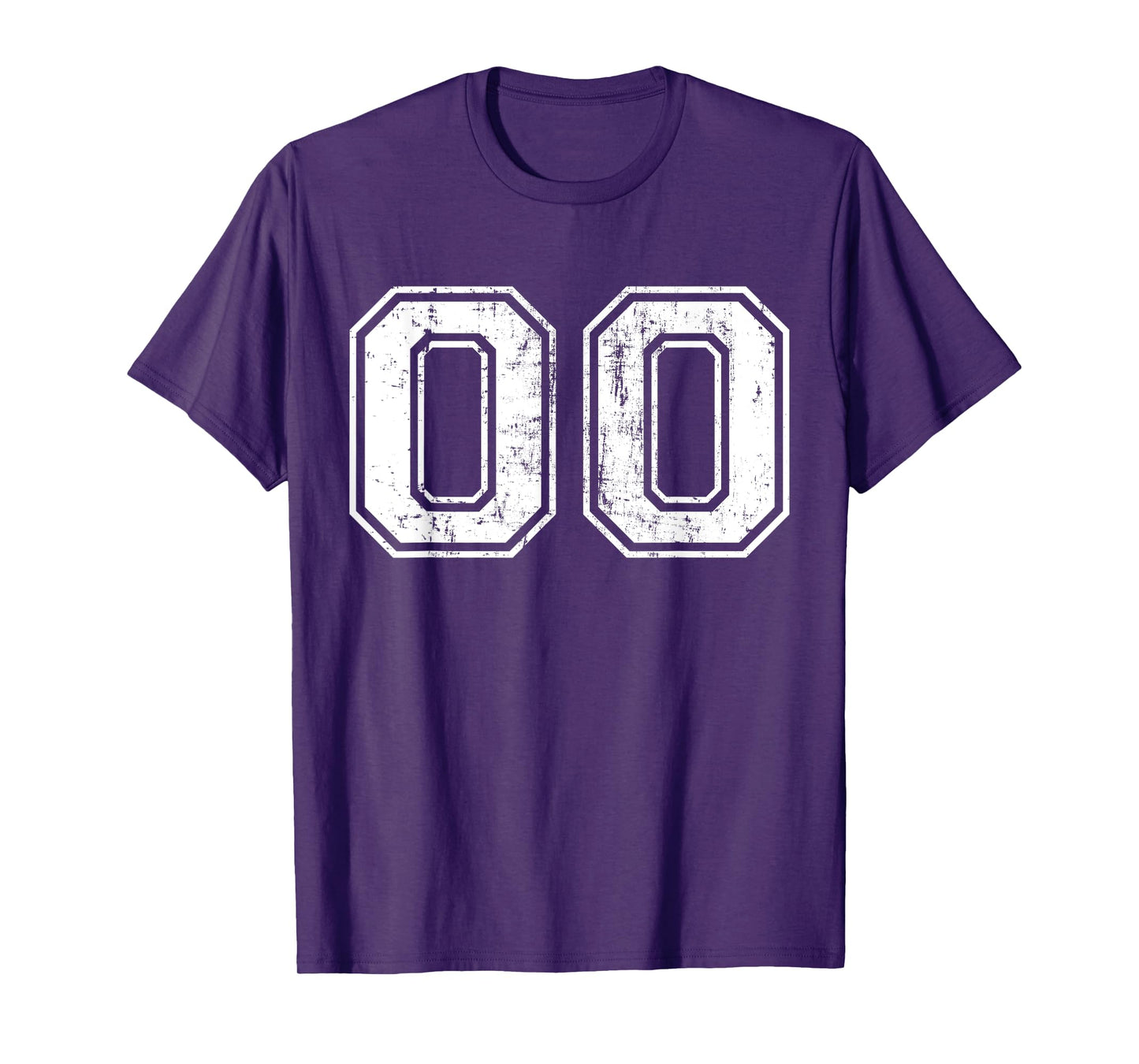 Number 00 Distressed Vintage Sports Training Practice Team T-Shirt