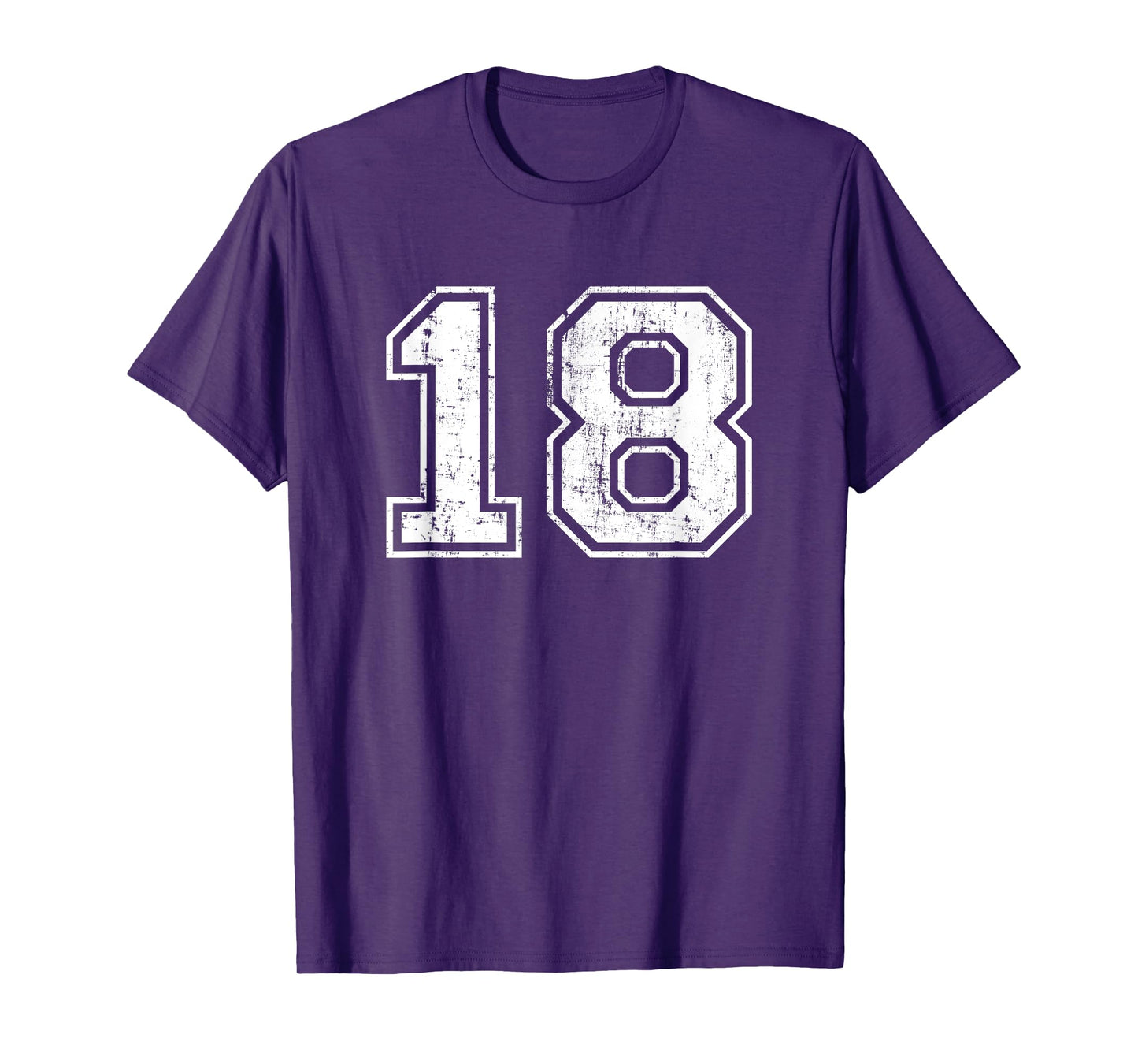 Number 18 Eighteen Distressed Vintage Sports Team Practice T-Shirt