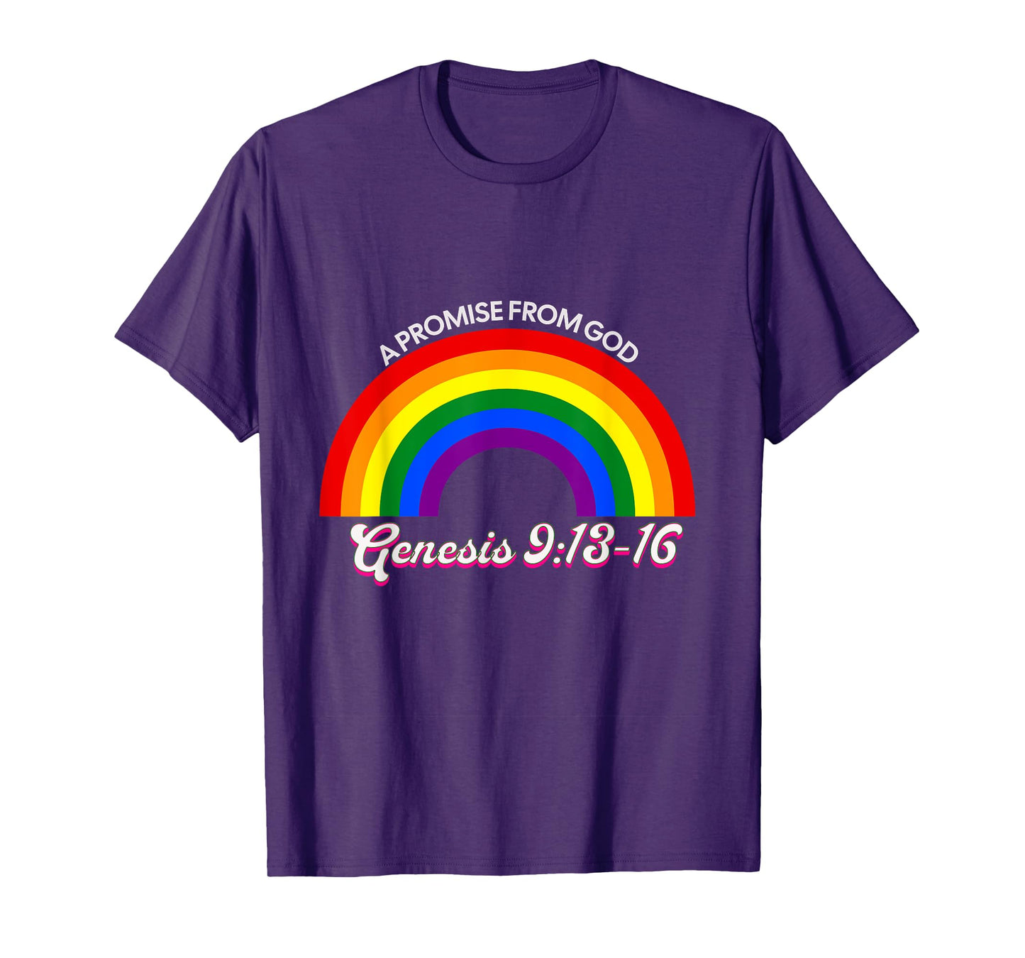 Rainbow Pride God's Promise Genesis 9:13 Christian Faith T-Shirt