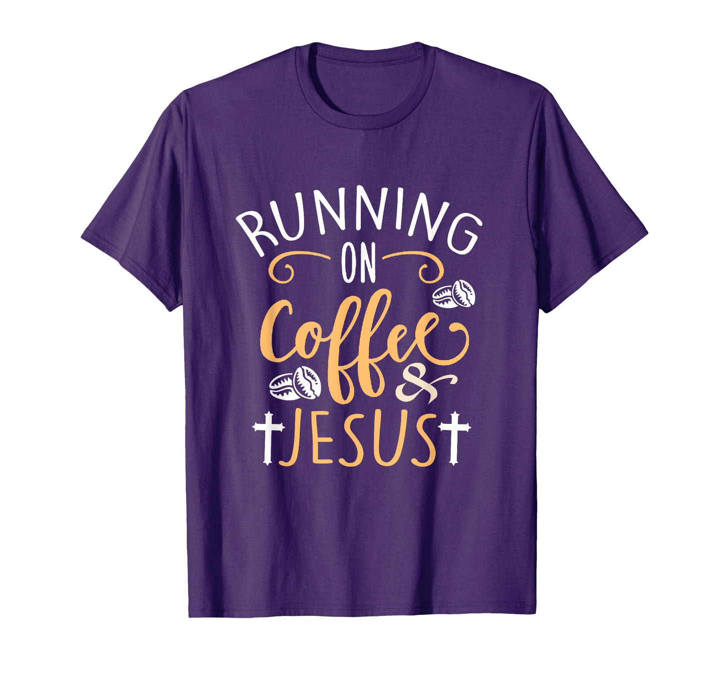 Running on Coffee and Jesus T-Shirt Fun Sport Christian Tee T-Shirt