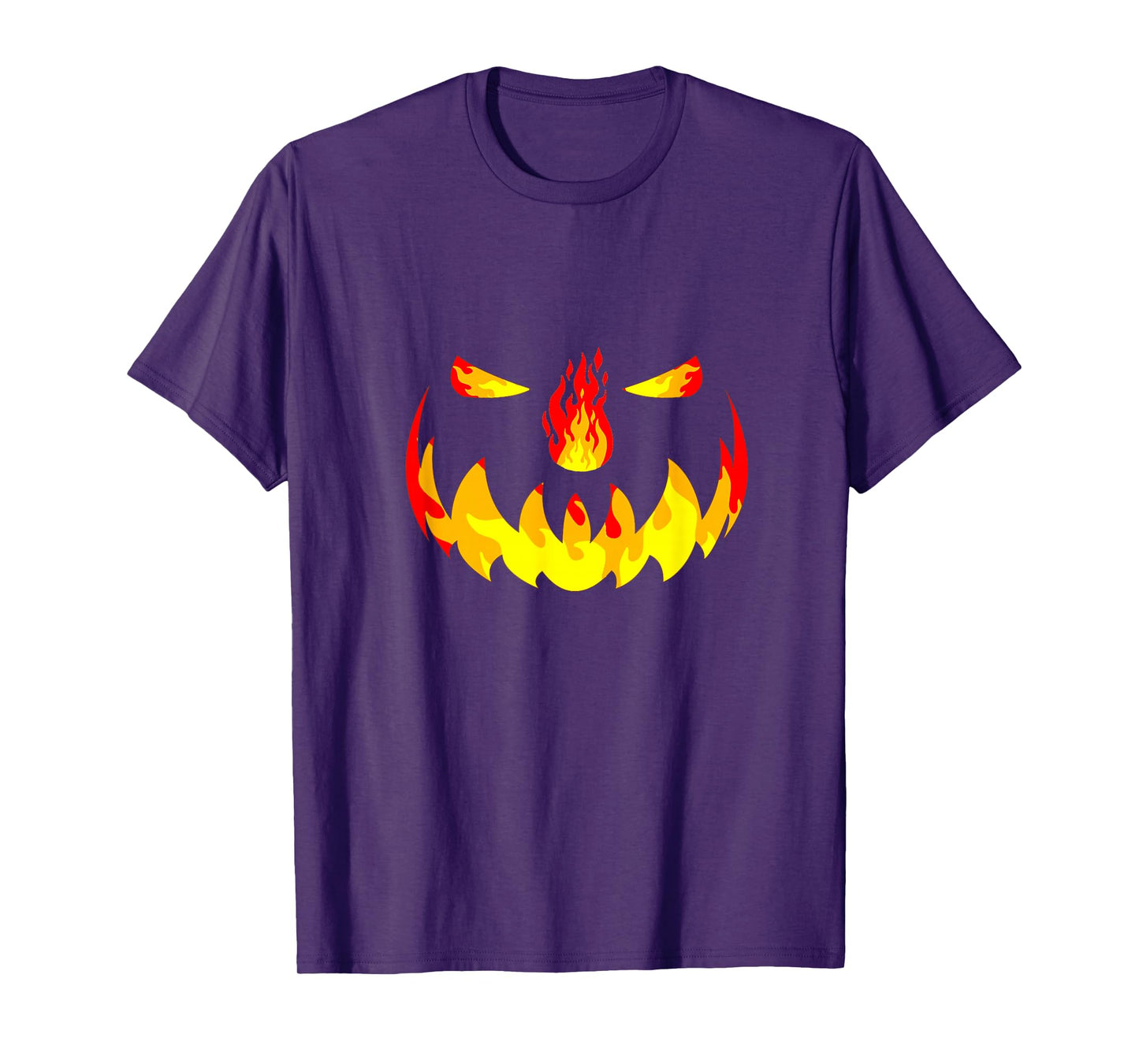 Pumpkin Jack O Lantern Fire Face Halloween Men Boys Kids T-Shirt