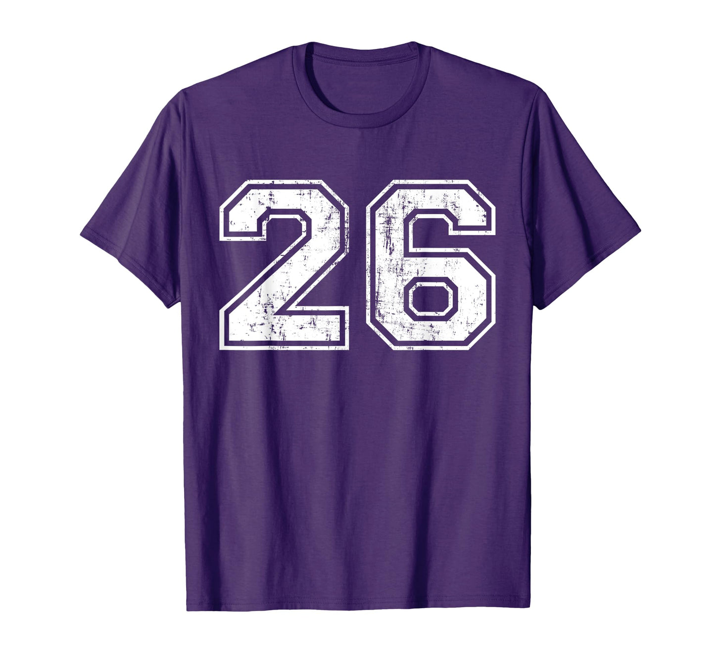 Number 26 Distressed Vintage Twenty Six Sports Team Practice T-Shirt
