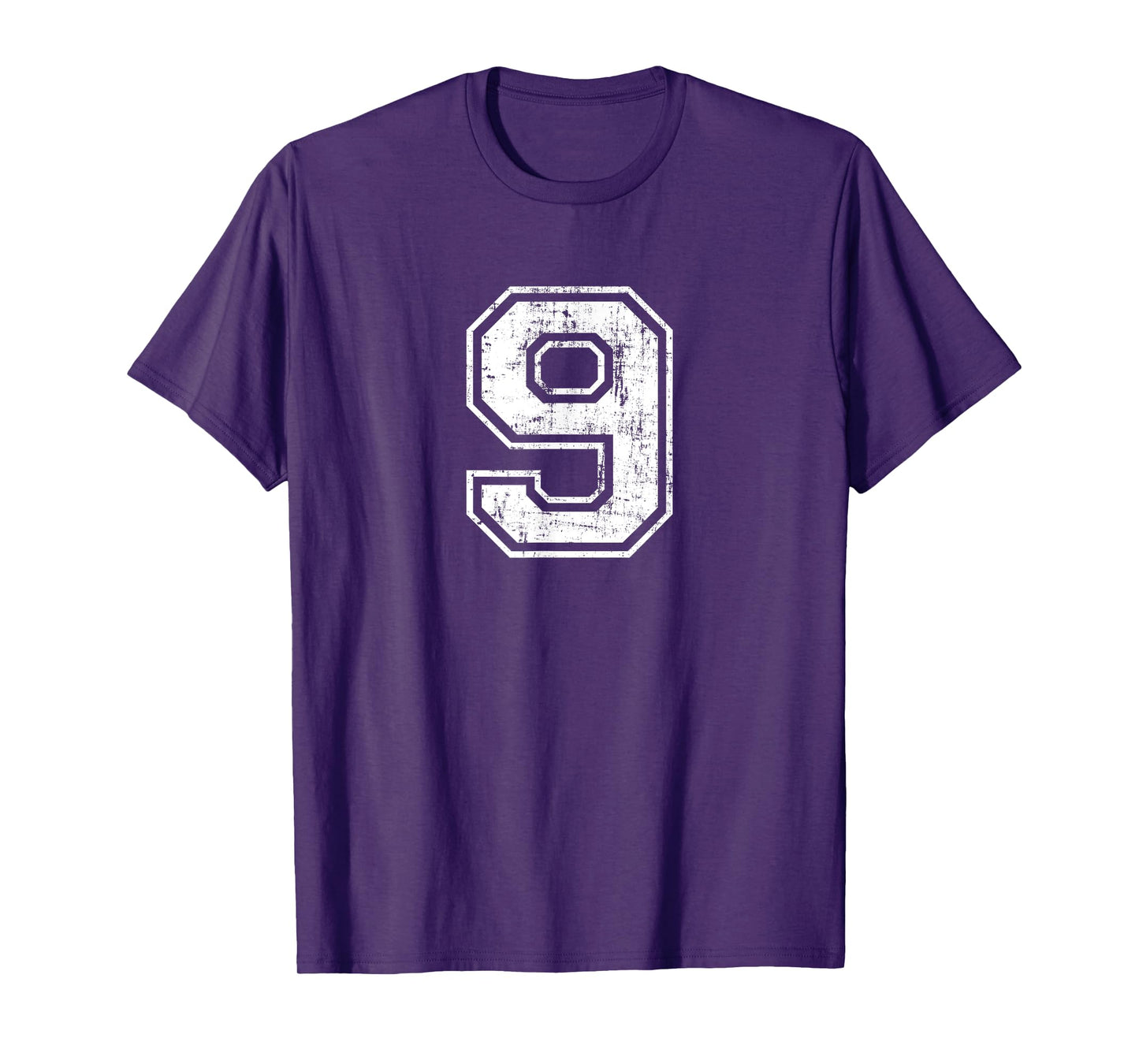 Number 9 Nine Distressed Vintage Sports Training Practice T-Shirt