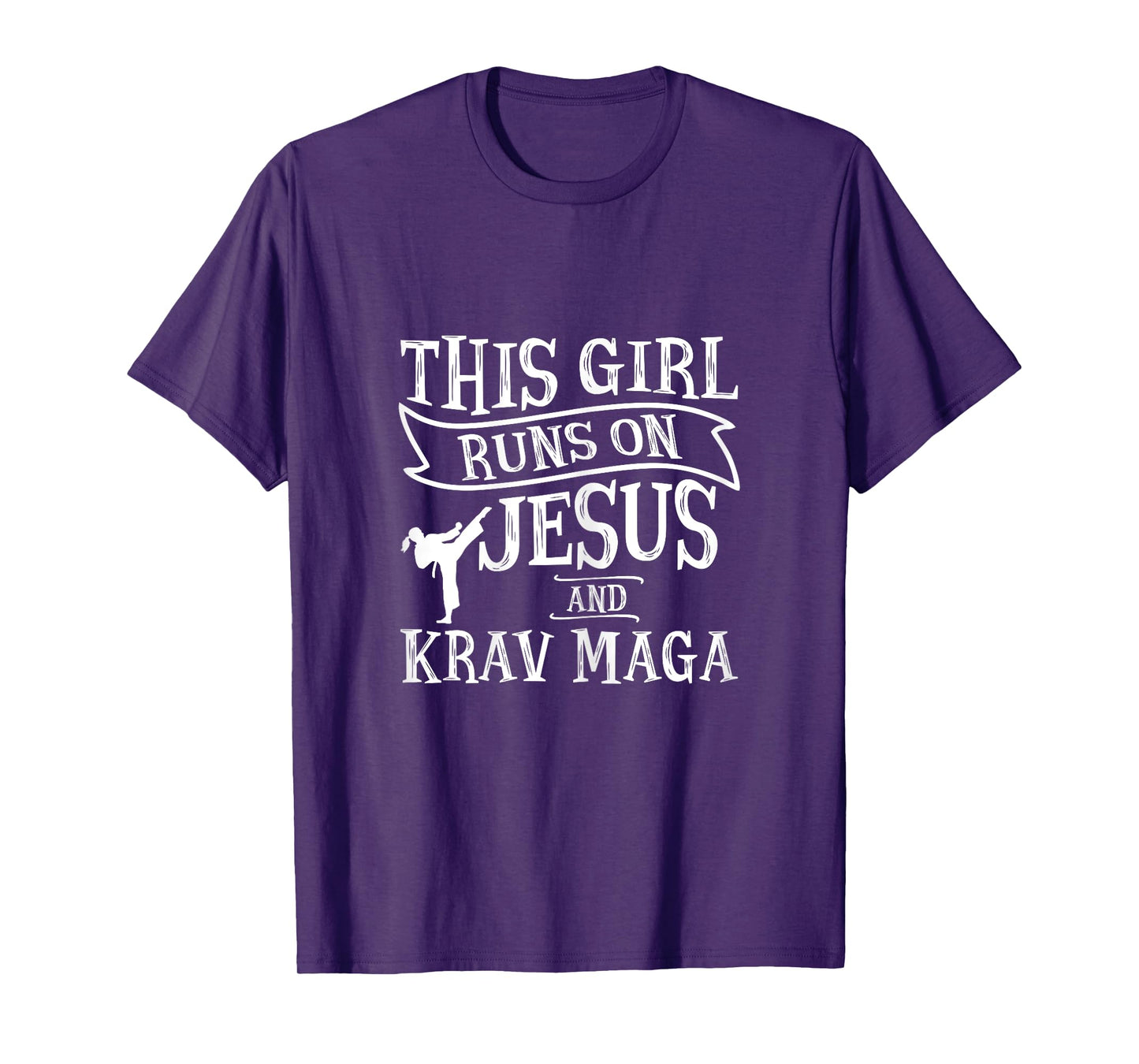This Girl Runs On Jesus And Krav Maga Shirts for Women T-Shirt