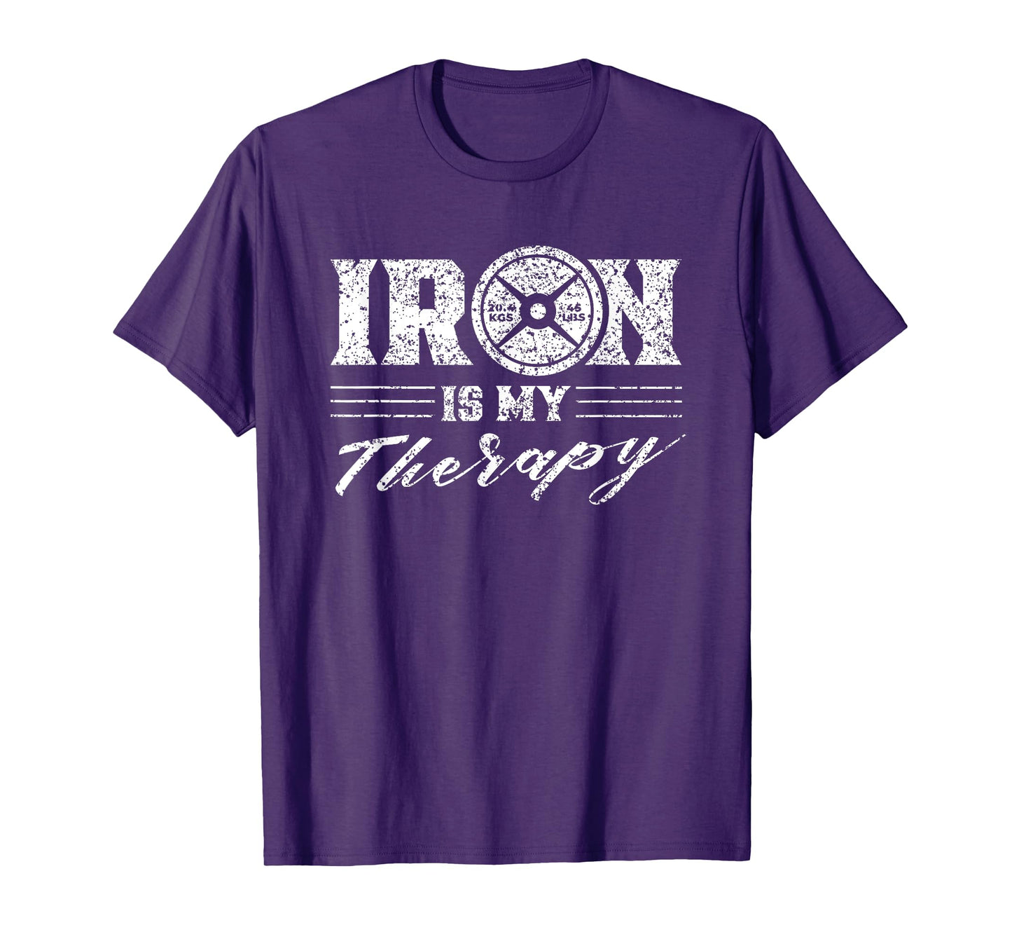 Iron Is My Therapy Gym Weightlifting Fitness Workout T-Shirt