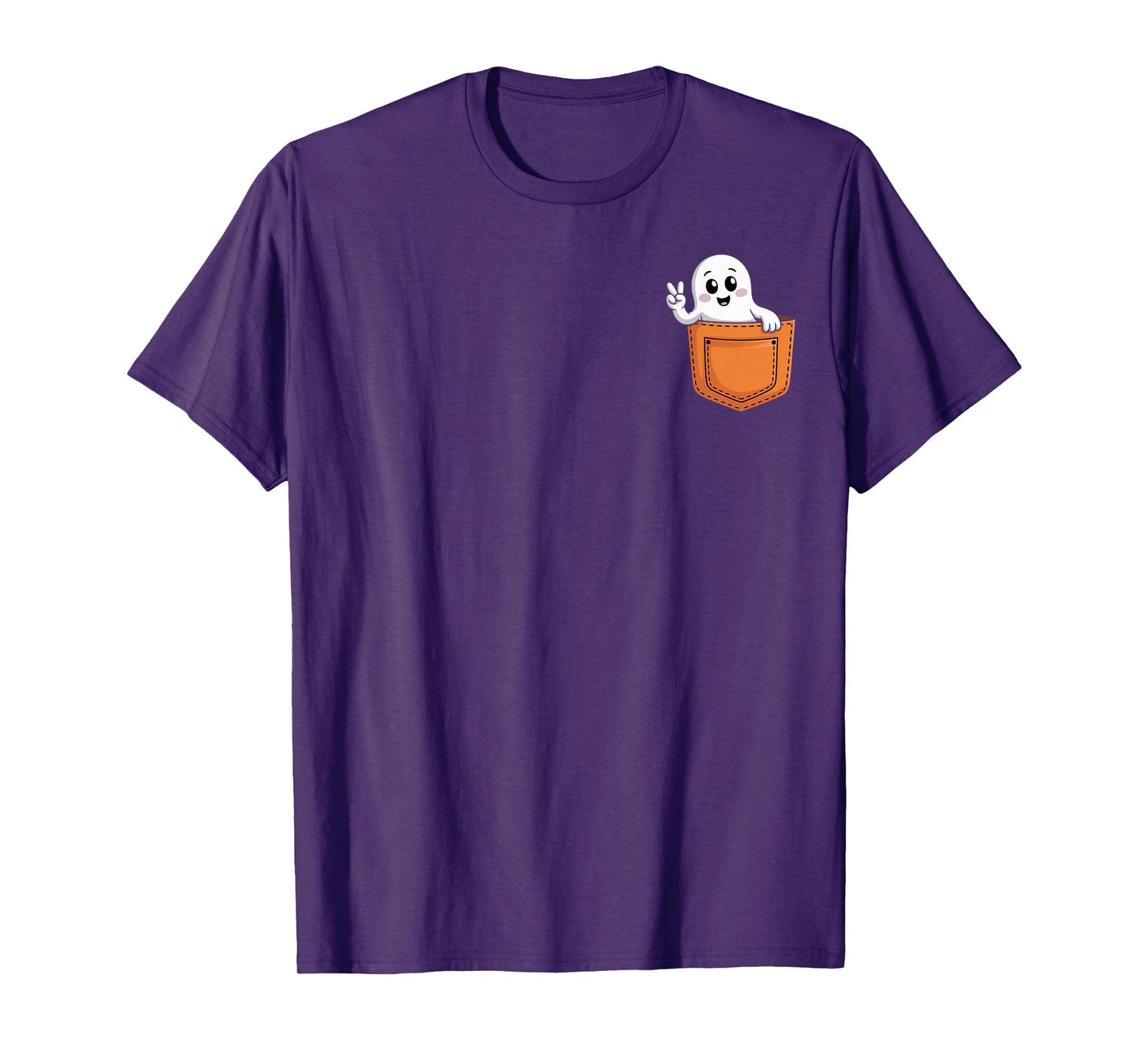 Halloween Ghost Spooky Season Costume Pocket Men Women Kids T-Shirt