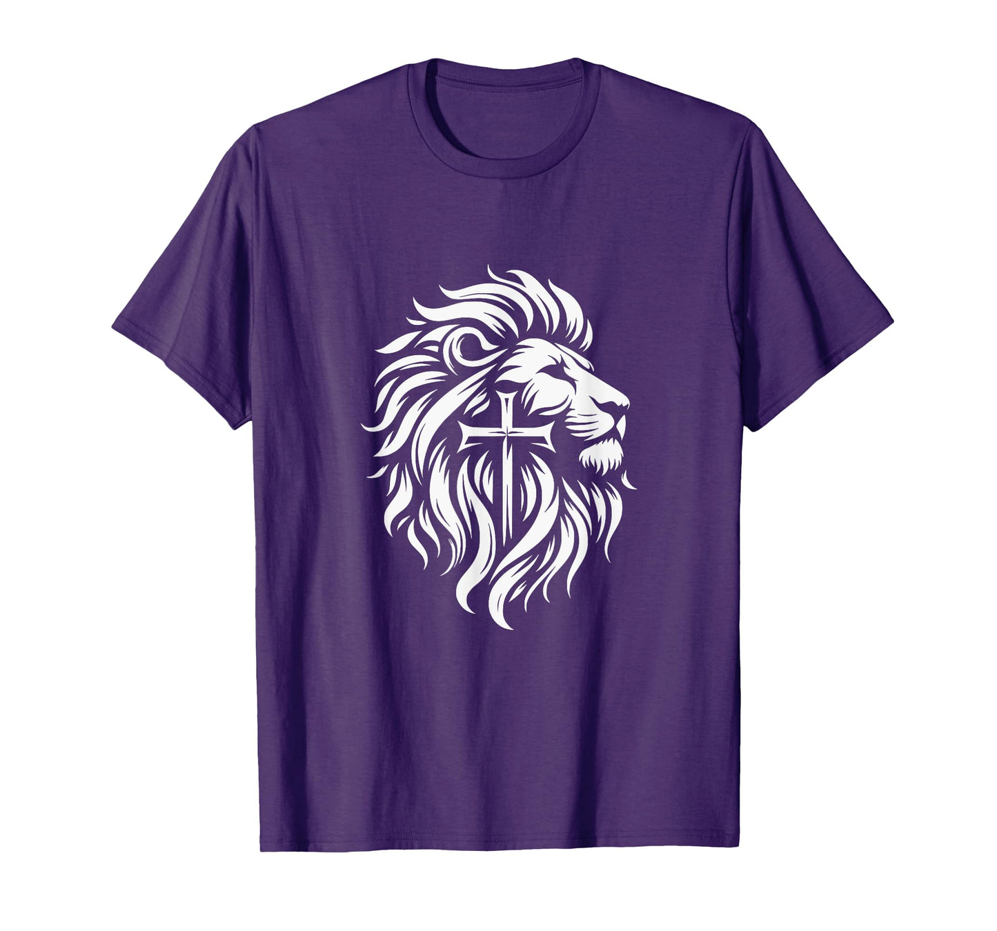 The Lion Of Judah Cross Jesus Inspirational Christian T-Shirt