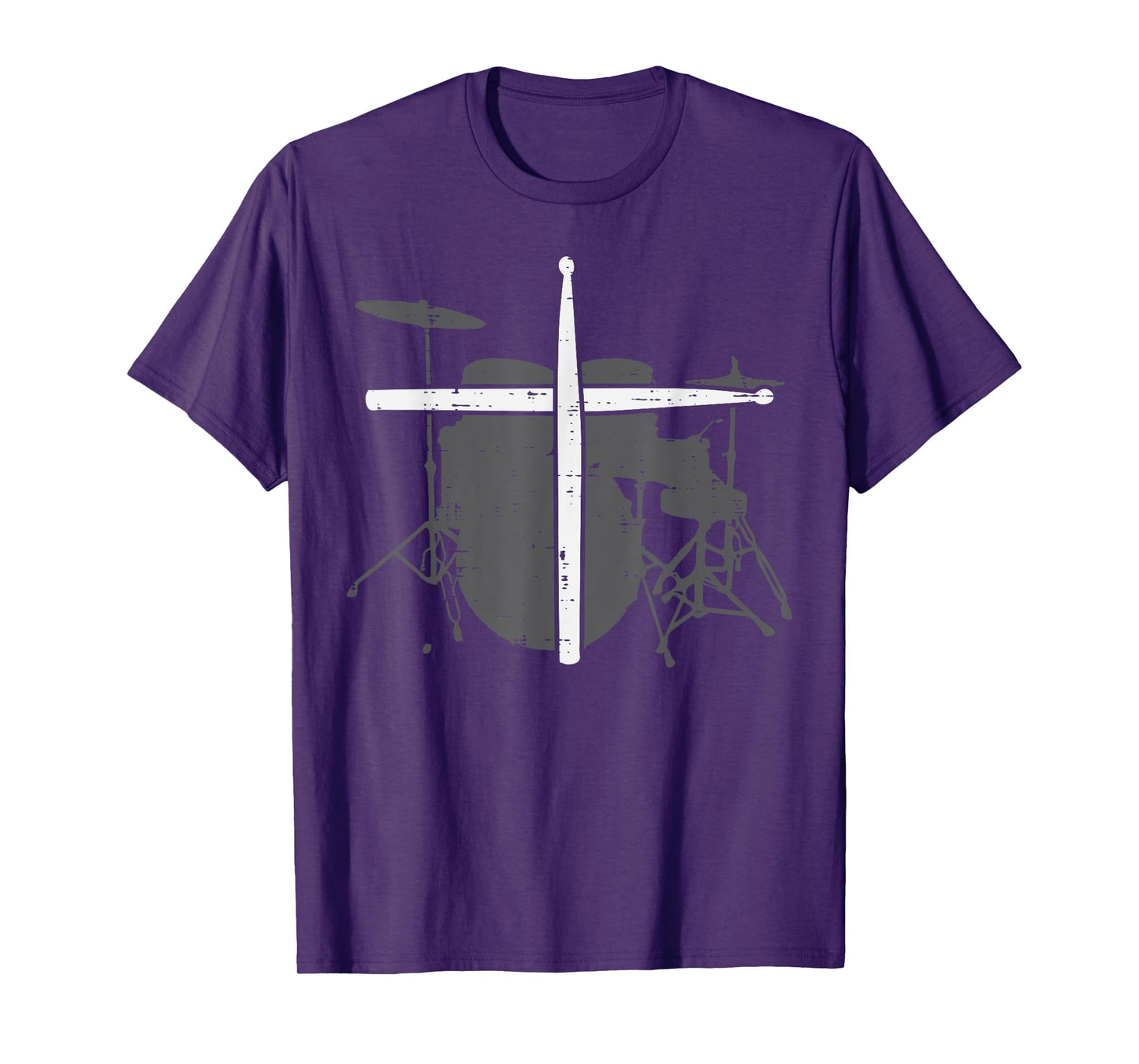 Drums Cross Drumstick Music Jesus Christian Band Men Women T-Shirt