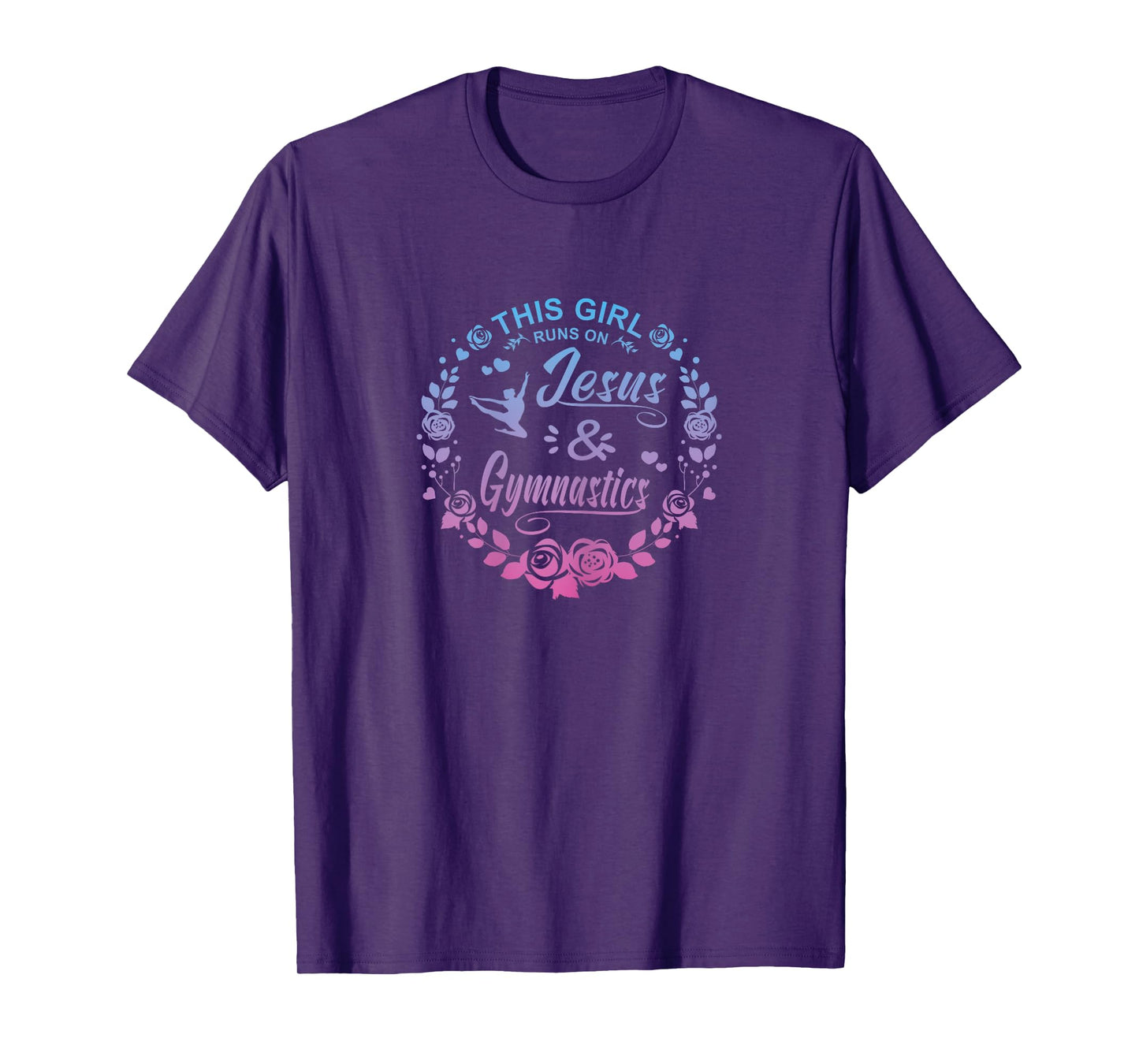 This Girl Runs On Jesus And Gymnastics Christian T-Shirt