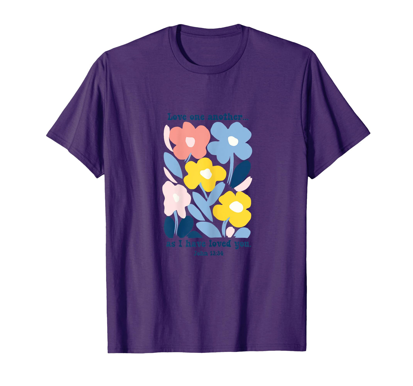 Love One Another As I Have Loved You Boho Pastel Floral T-Shirt
