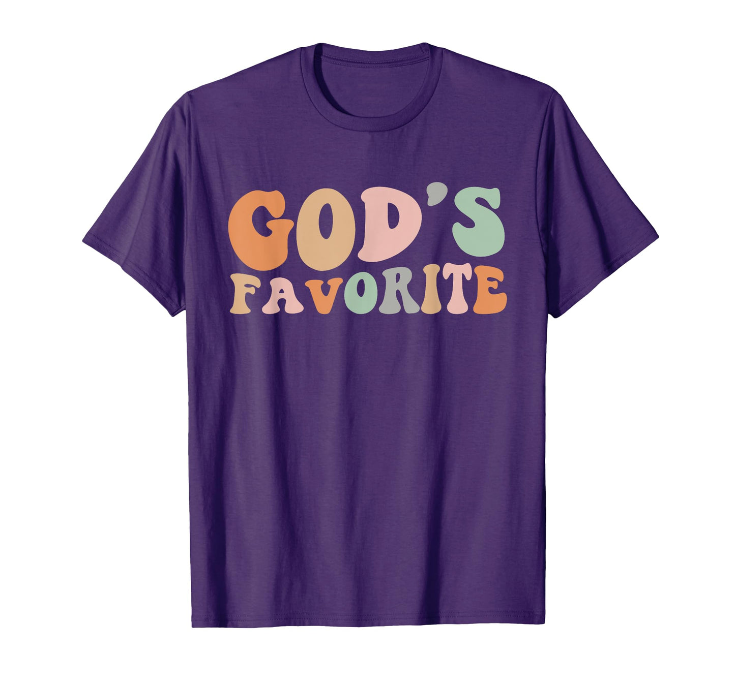 Retro Groovy God's Favorite Sarcastic Women Christian Humor T-Shirt