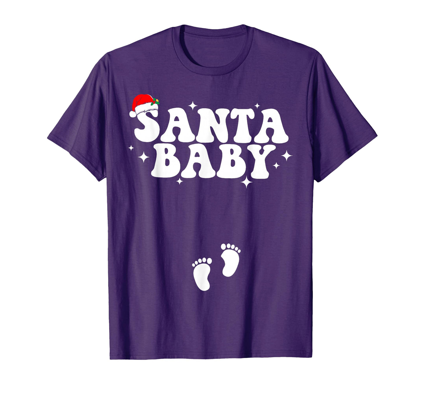Santa Baby Christmas Pregnancy Announcement Pregnant Holiday T-Shirt