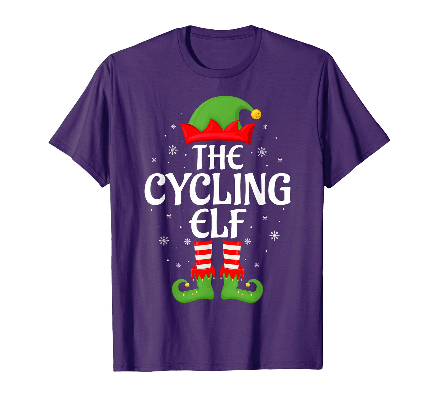 Cycling Elf Xmas Family Matching Elf Squad Christmas T-Shirt