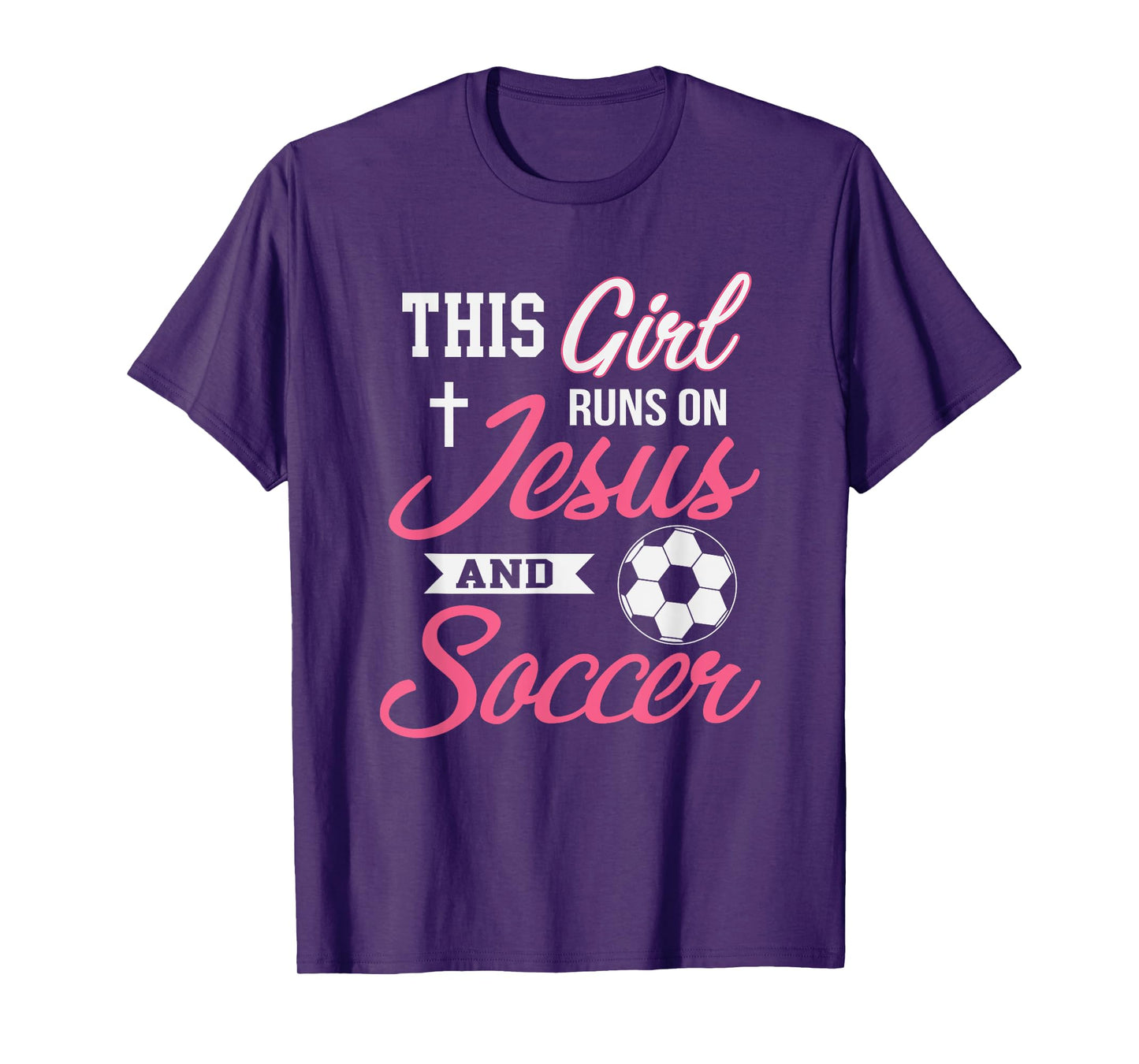This Girl Runs On Jesus and Soccer T-Shirt for Women T-Shirt