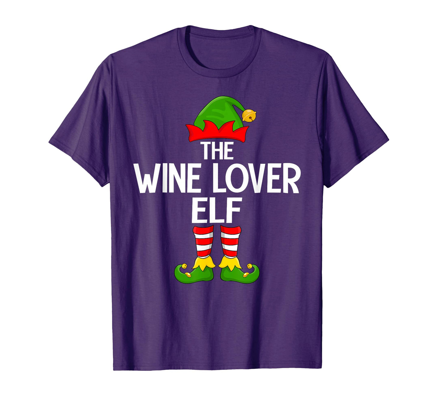 Wine Lover Elf Xmas Matching Family Elf Squad Christmas T-Shirt
