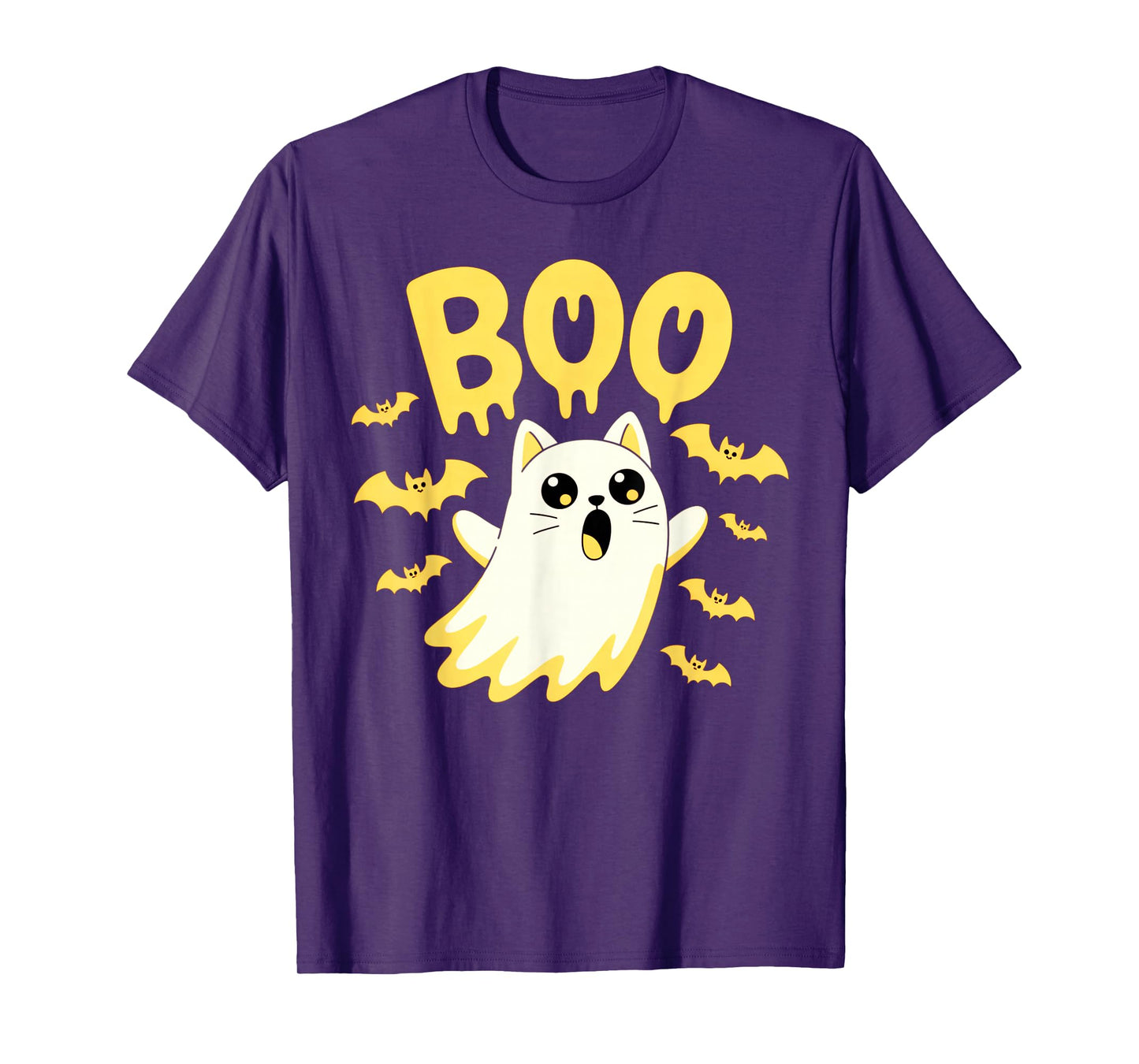 CAT Ghost Boo Cute Kitty Cats Lover Halloween Women Men T-Shirt