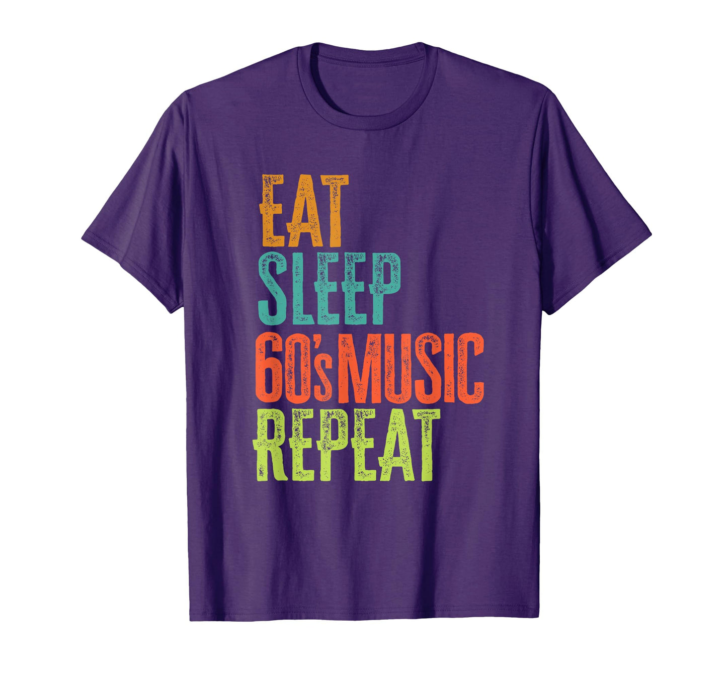 Retro Eat Sleep 60's Music Repeat Dance Pop Folk Rock Bands T-Shirt