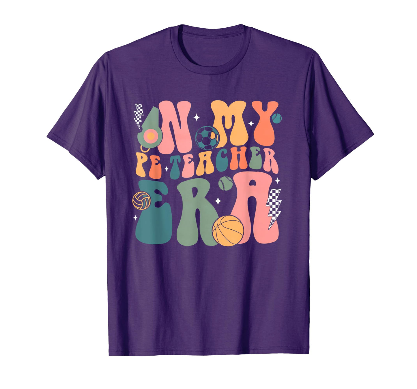 Groovy In My PE Teacher Era Physicial Education Teacher T-Shirt for Men Women