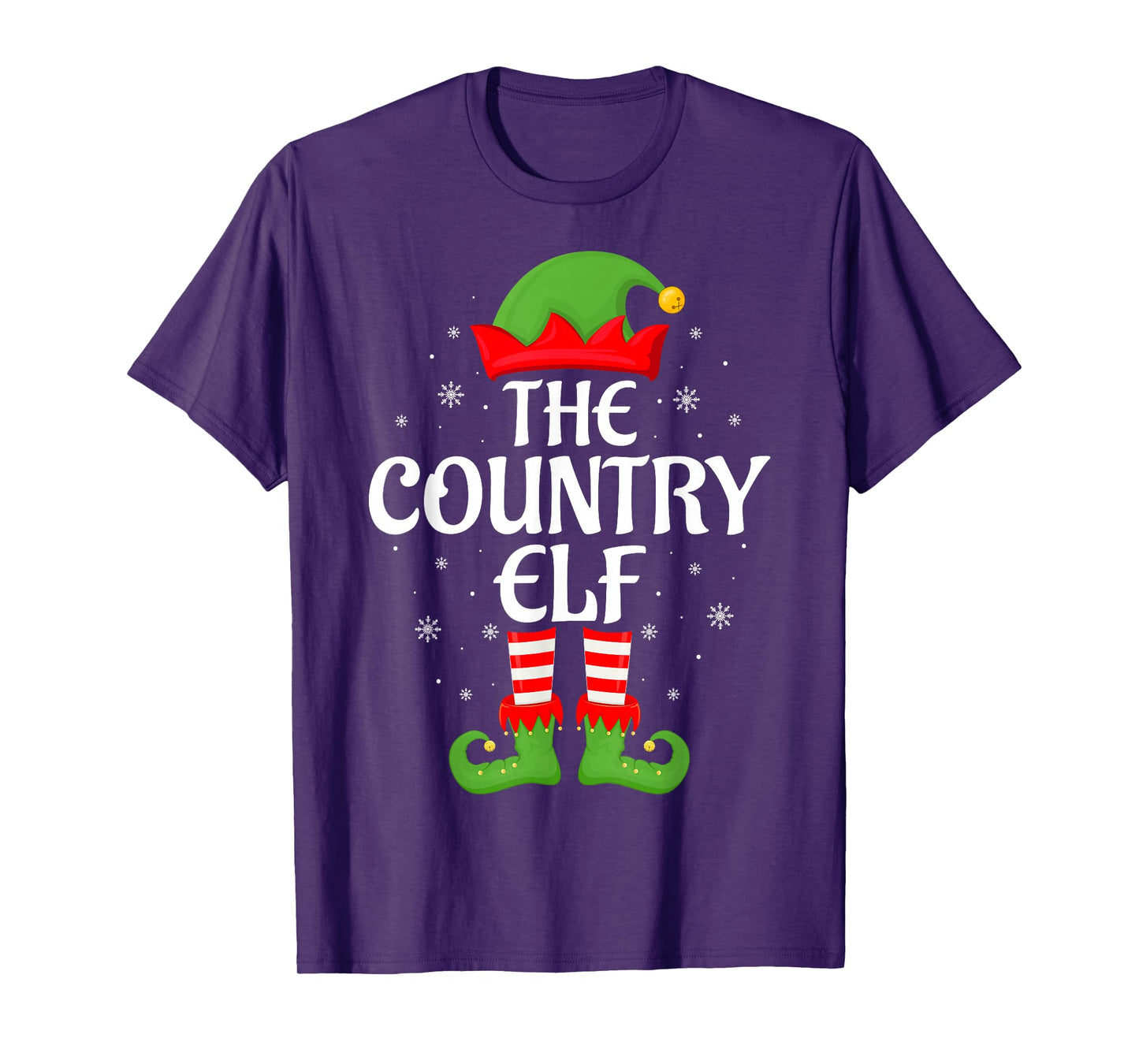 Country Elf Xmas Family Matching Elf Squad Christmas T-Shirt