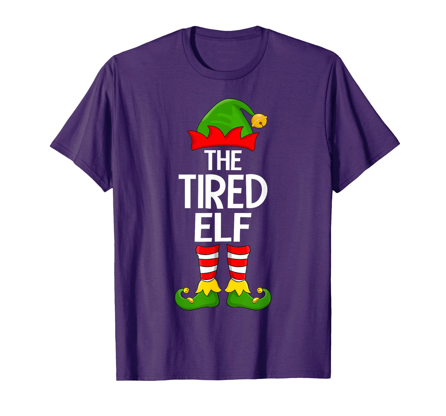 Tired Elf Xmas Matching Family Elf Squad Christmas T-Shirt