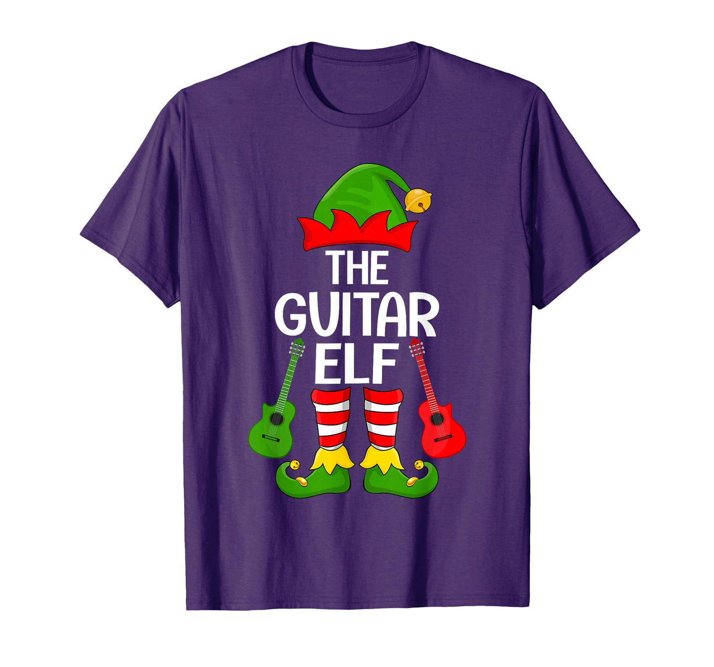 Guitar Elf Xmas Family Matching Elf Squad Christmas T-Shirt