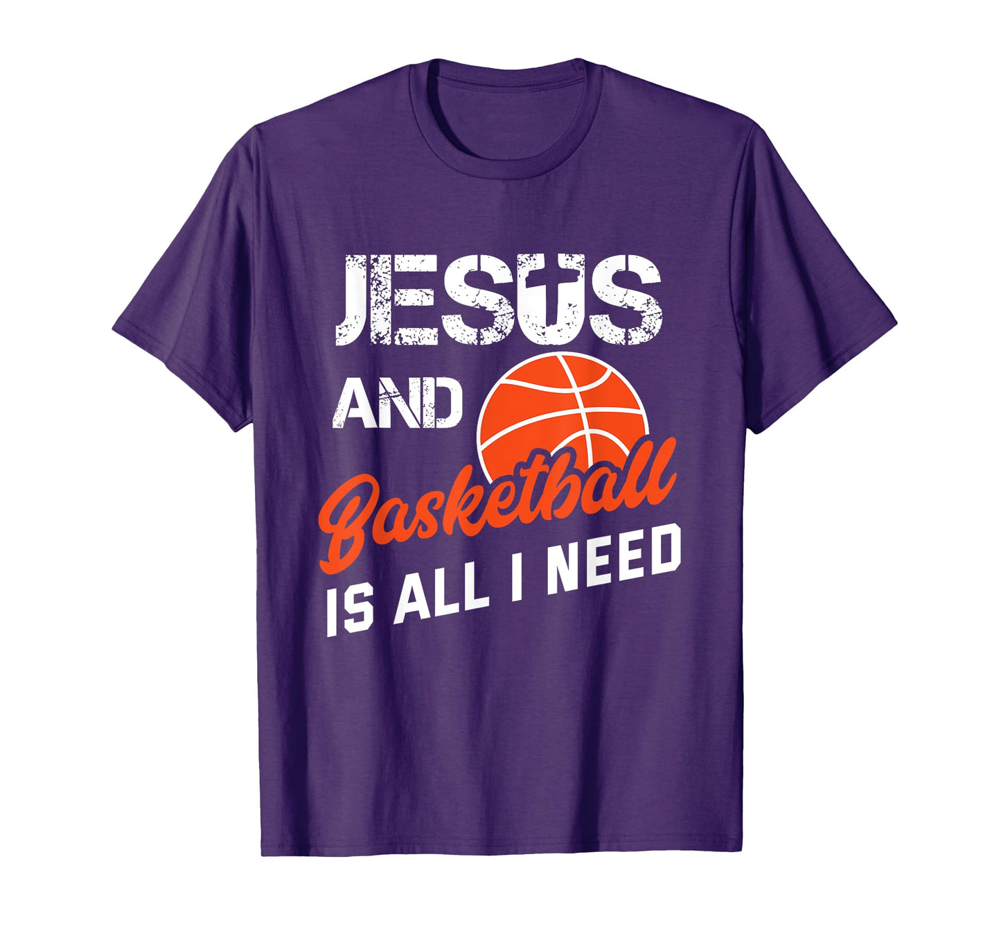 Vintage Jesus And Basketball Is All I Need Player Religious T-Shirt