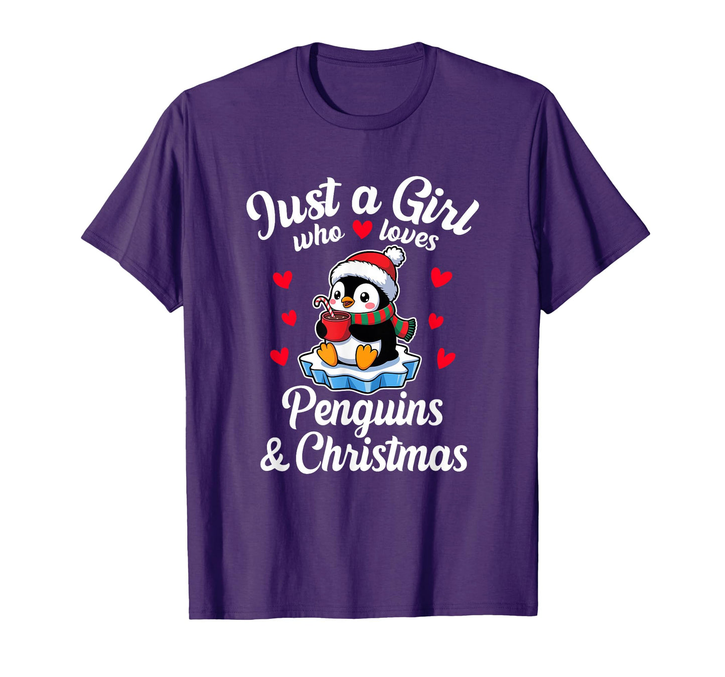 Just a Girl Who Loves Penguins and Christmas T-Shirt