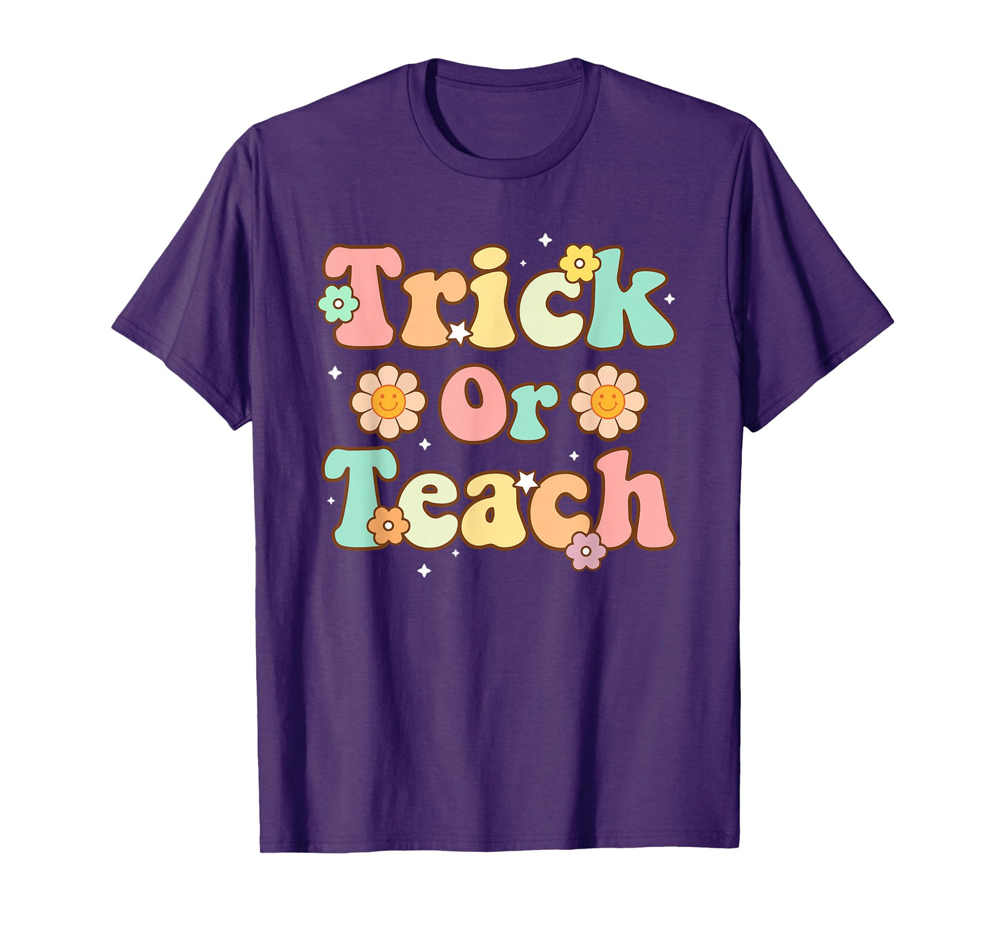 Trick Or Teach Floral Funny Teacher Halloween Costume 2025 T-Shirt