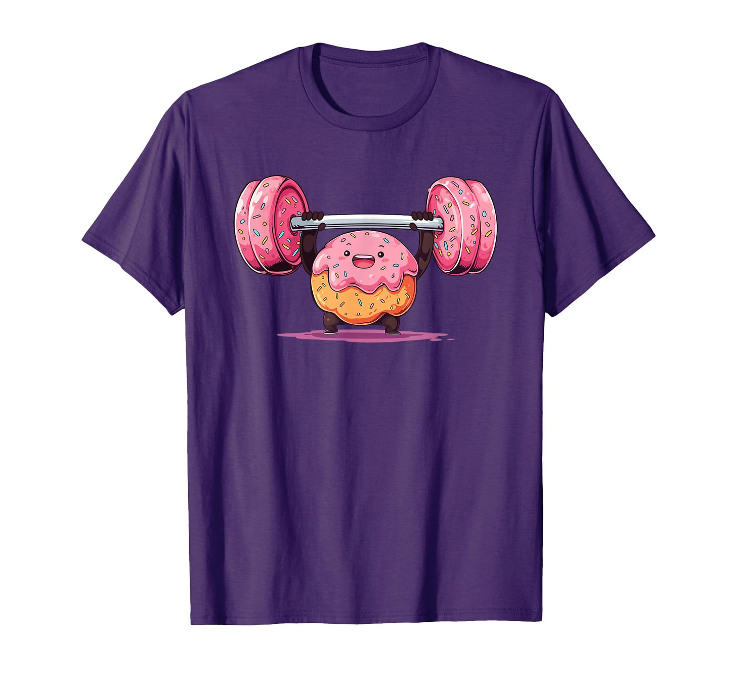 Donut Weightlifting Barbell Workout Gym Weightlifter Mens T-Shirt