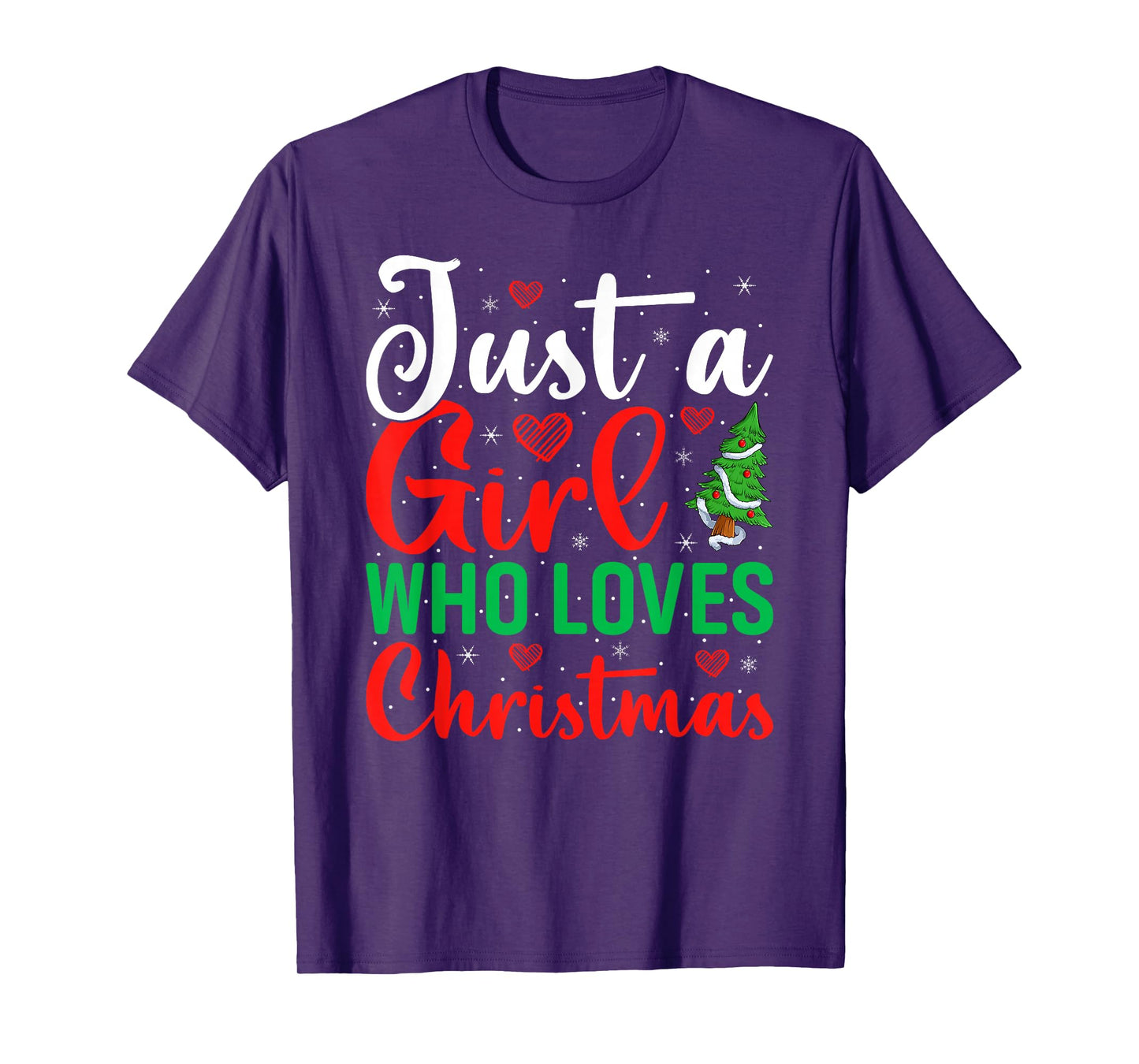 Just A Girl Who Loves Christmas Women Girls Xmas Pajamas T-Shirt